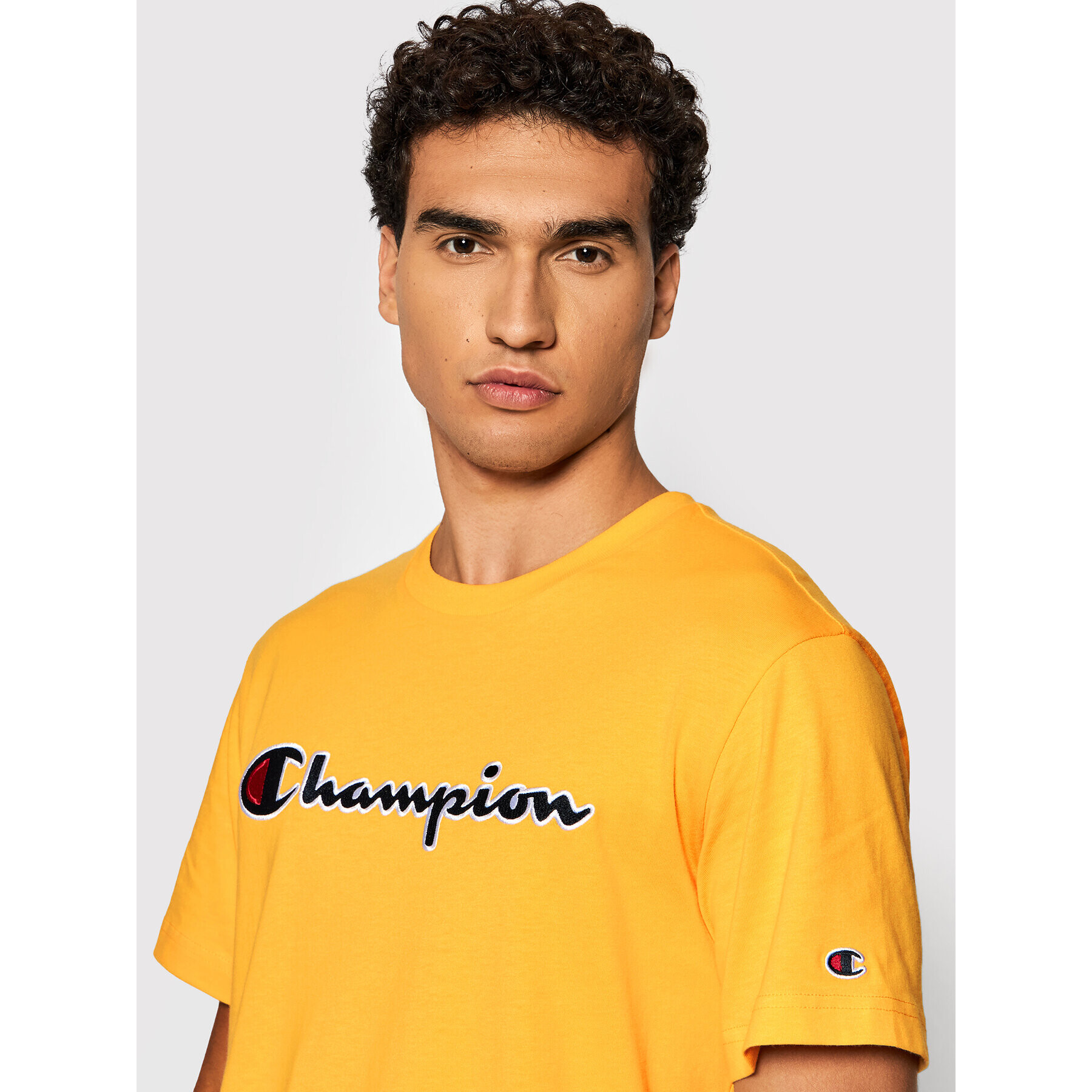 Champion Tričko Script Logo 216473 Žltá Regular Fit - Pepit.sk