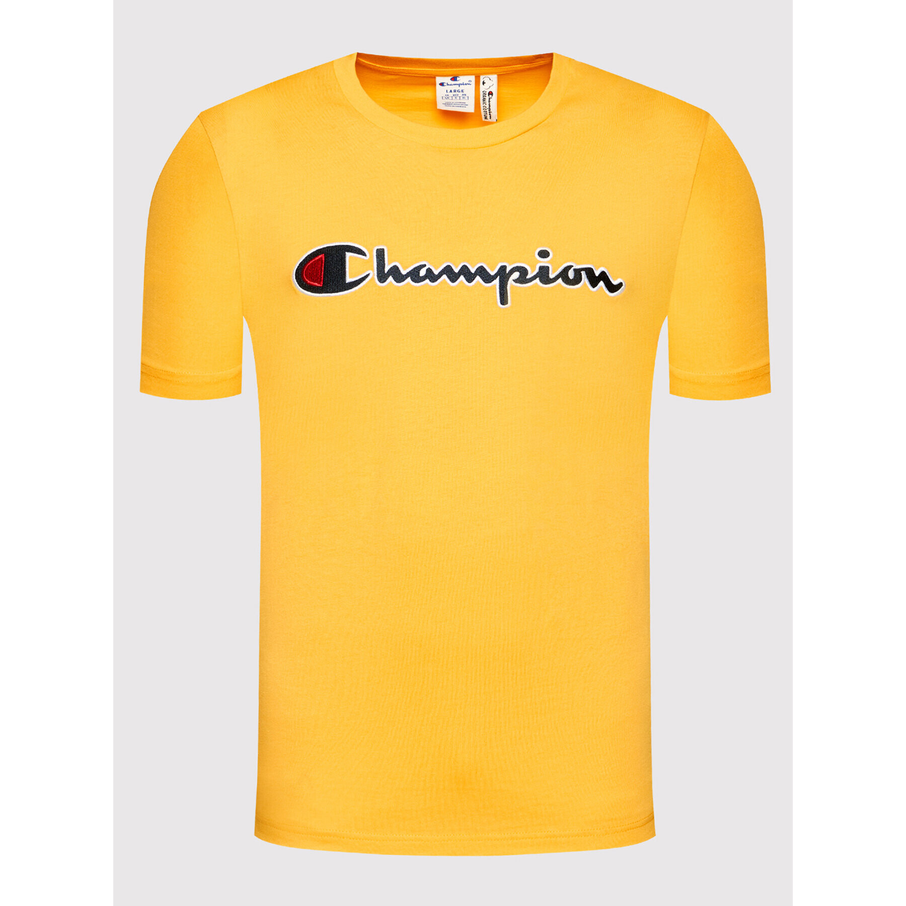 Champion Tričko Script Logo 216473 Žltá Regular Fit - Pepit.sk