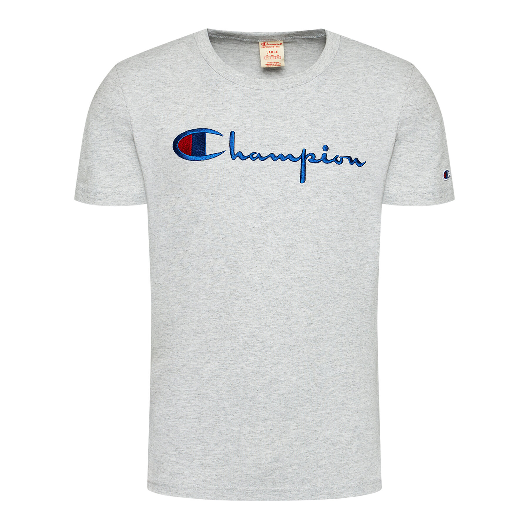 Champion Tričko Script Logo Crew 210972 Sivá Regular Fit - Pepit.sk