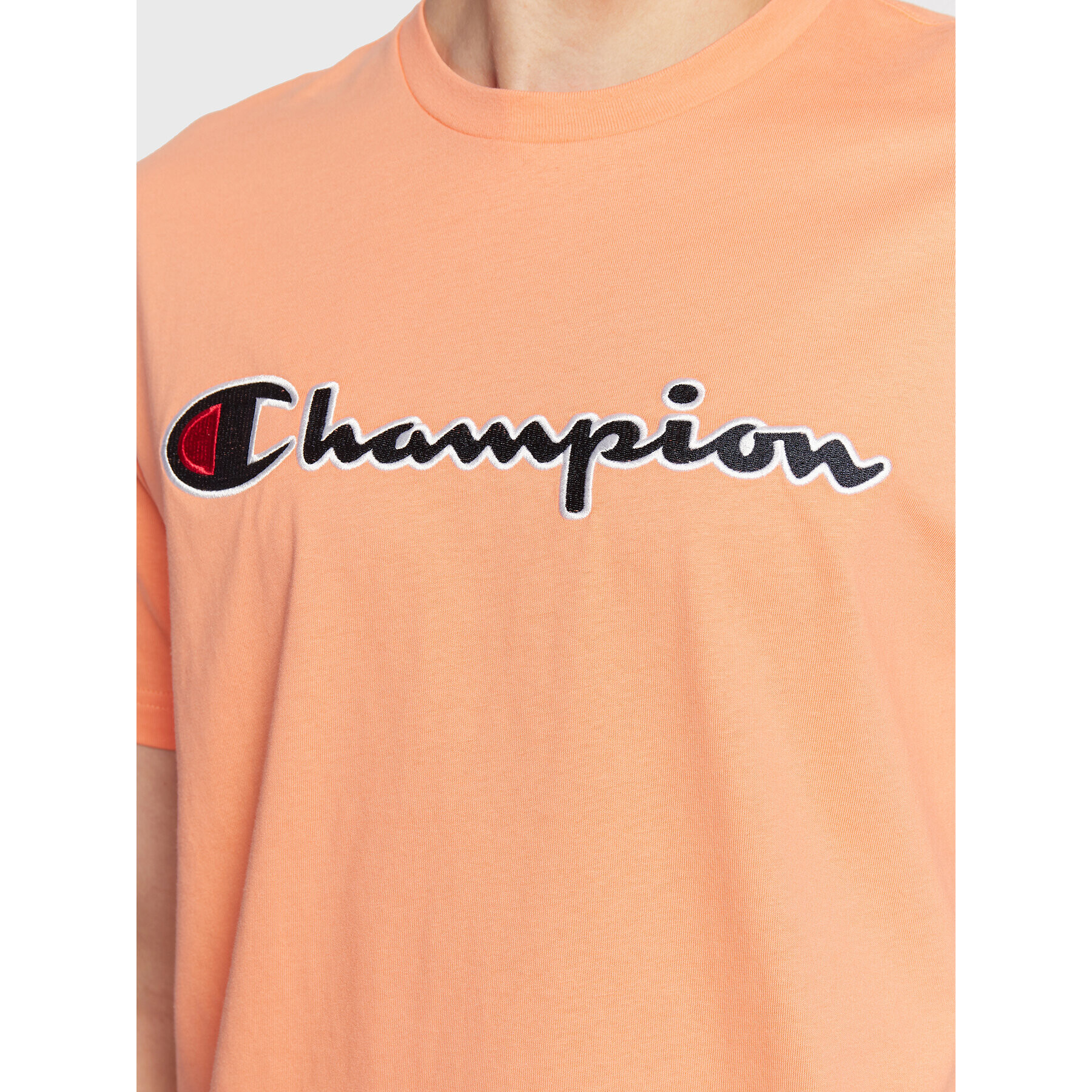 Champion Tričko Script Logo Embroidery 218007 Oranžová Regular Fit - Pepit.sk