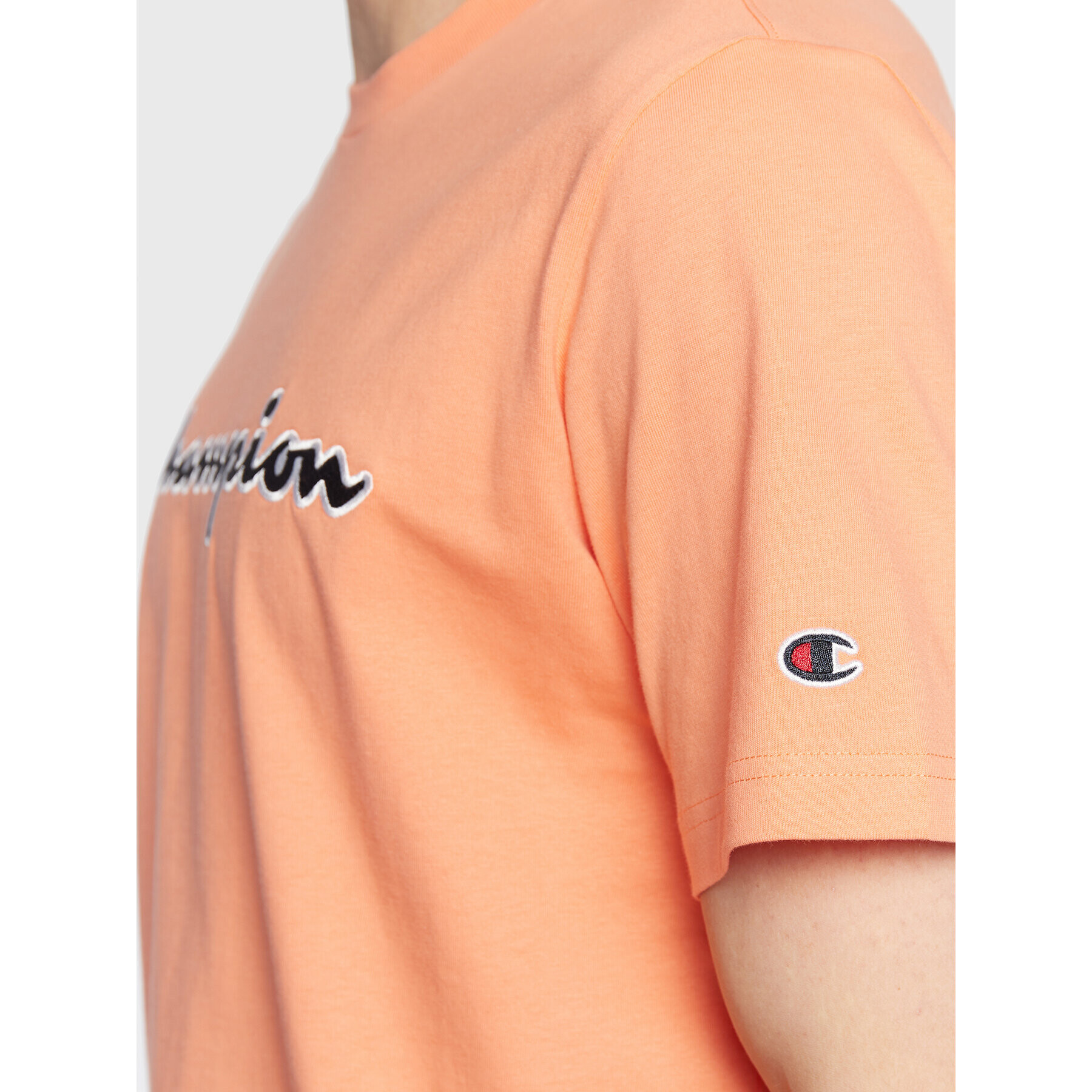 Champion Tričko Script Logo Embroidery 218007 Oranžová Regular Fit - Pepit.sk