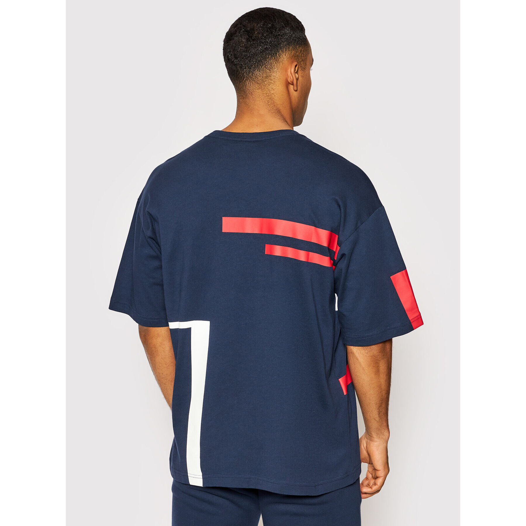 Champion Tričko Script Logo Stripe 216487 Tmavomodrá Custom Fit - Pepit.sk