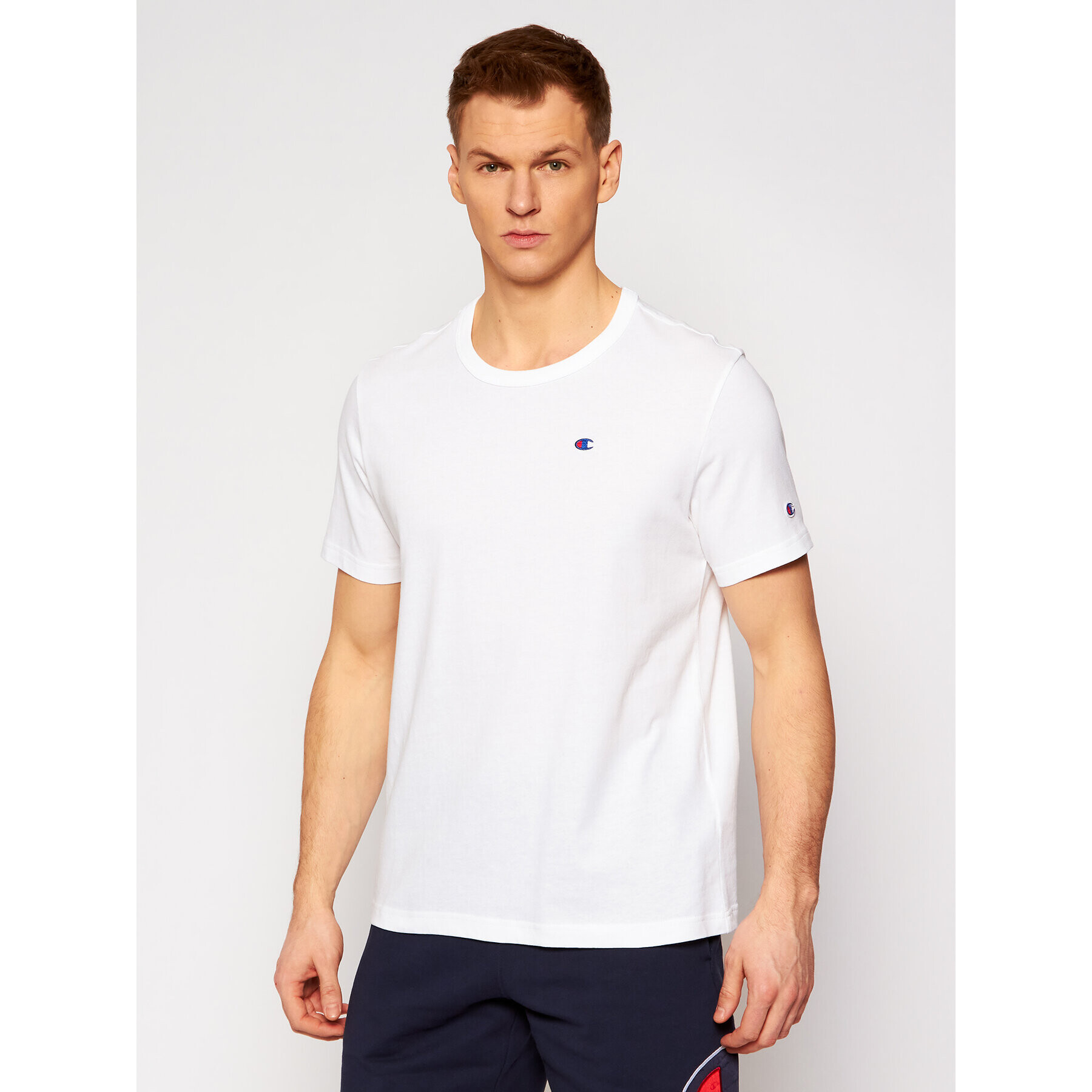 Champion Tričko Small C Logo 214674 Biela Custom Fit - Pepit.sk