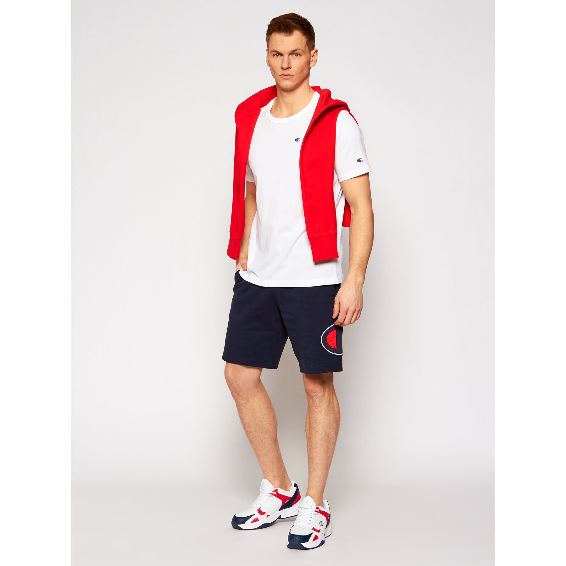 Champion Tričko Small C Logo 214674 Biela Custom Fit - Pepit.sk