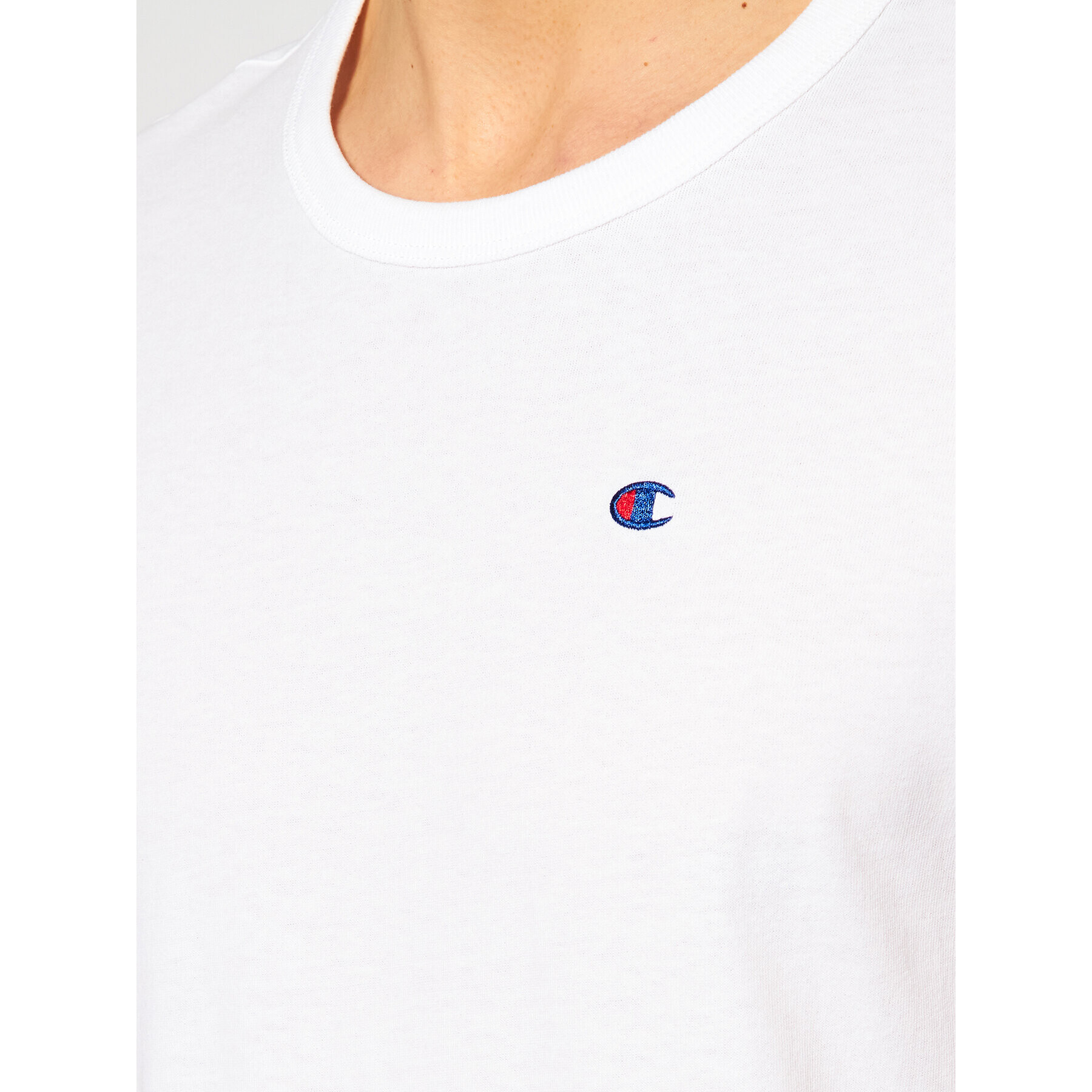 Champion Tričko Small C Logo 214674 Biela Custom Fit - Pepit.sk