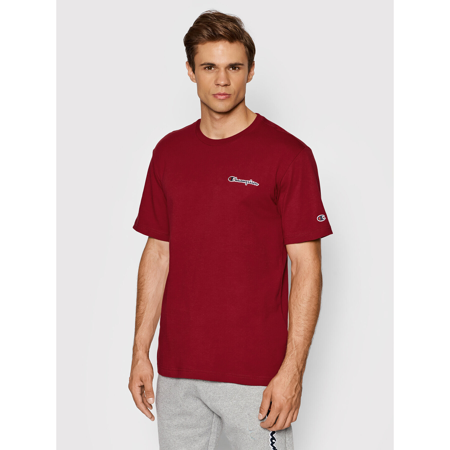 Champion Tričko Small Script Logo 216480 Bordová Regular Fit - Pepit.sk