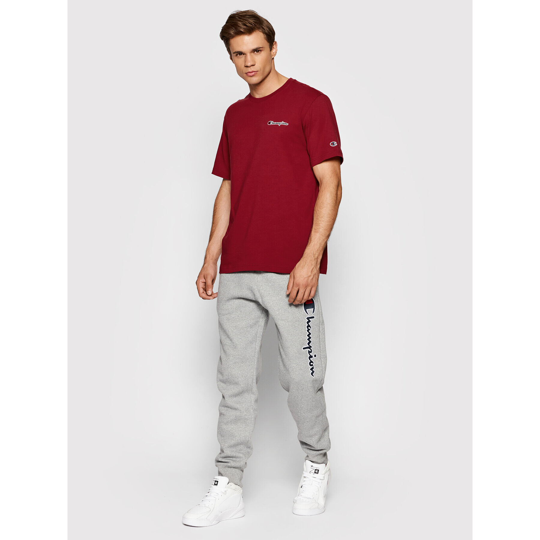 Champion Tričko Small Script Logo 216480 Bordová Regular Fit - Pepit.sk