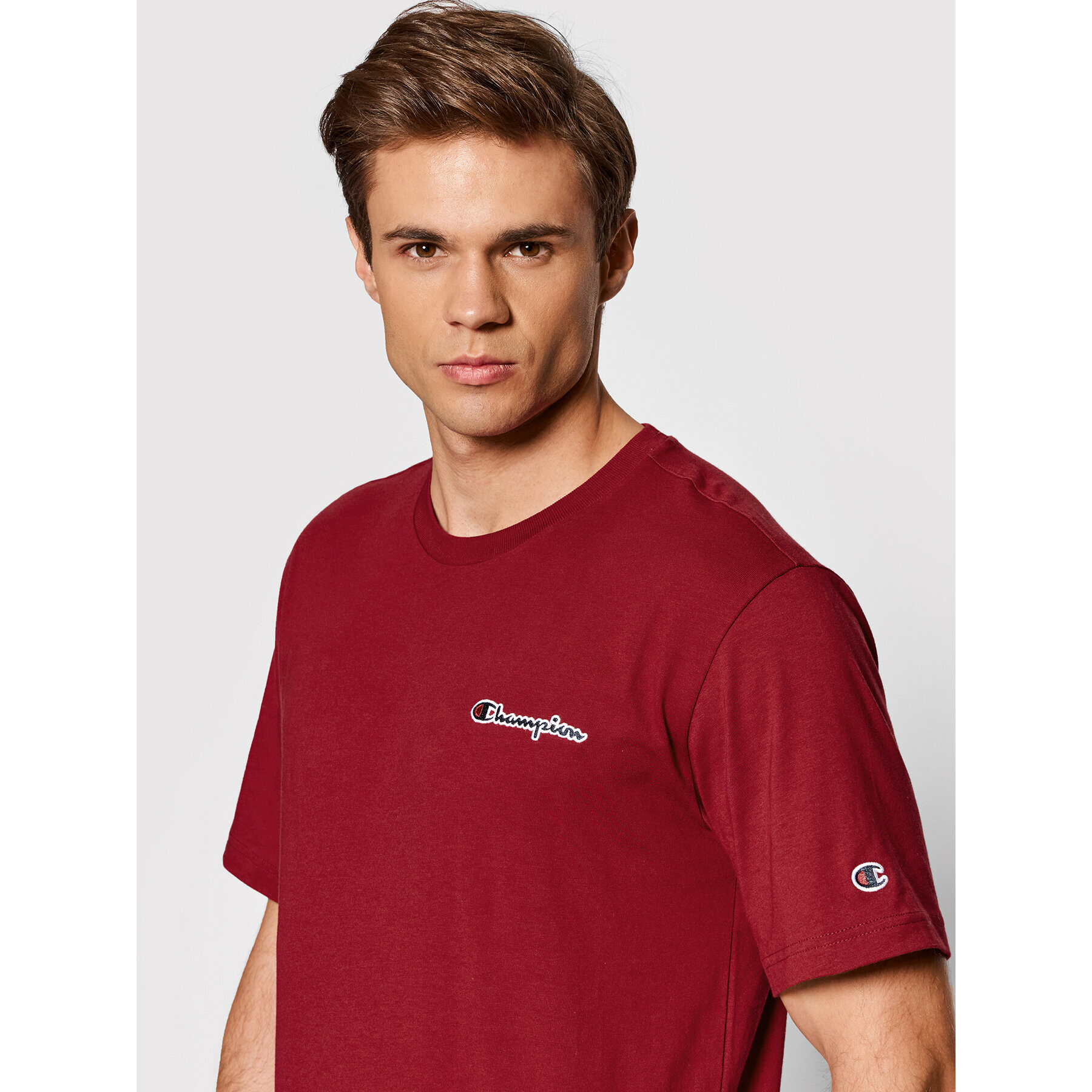 Champion Tričko Small Script Logo 216480 Bordová Regular Fit - Pepit.sk