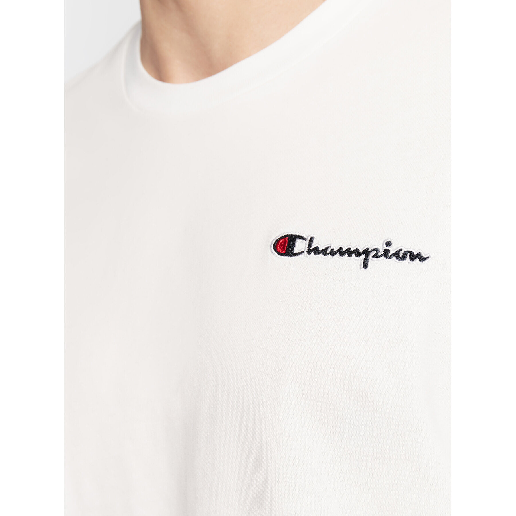 Champion Tričko Small Script Logo Embroidery 218006 Biela Regular Fit - Pepit.sk