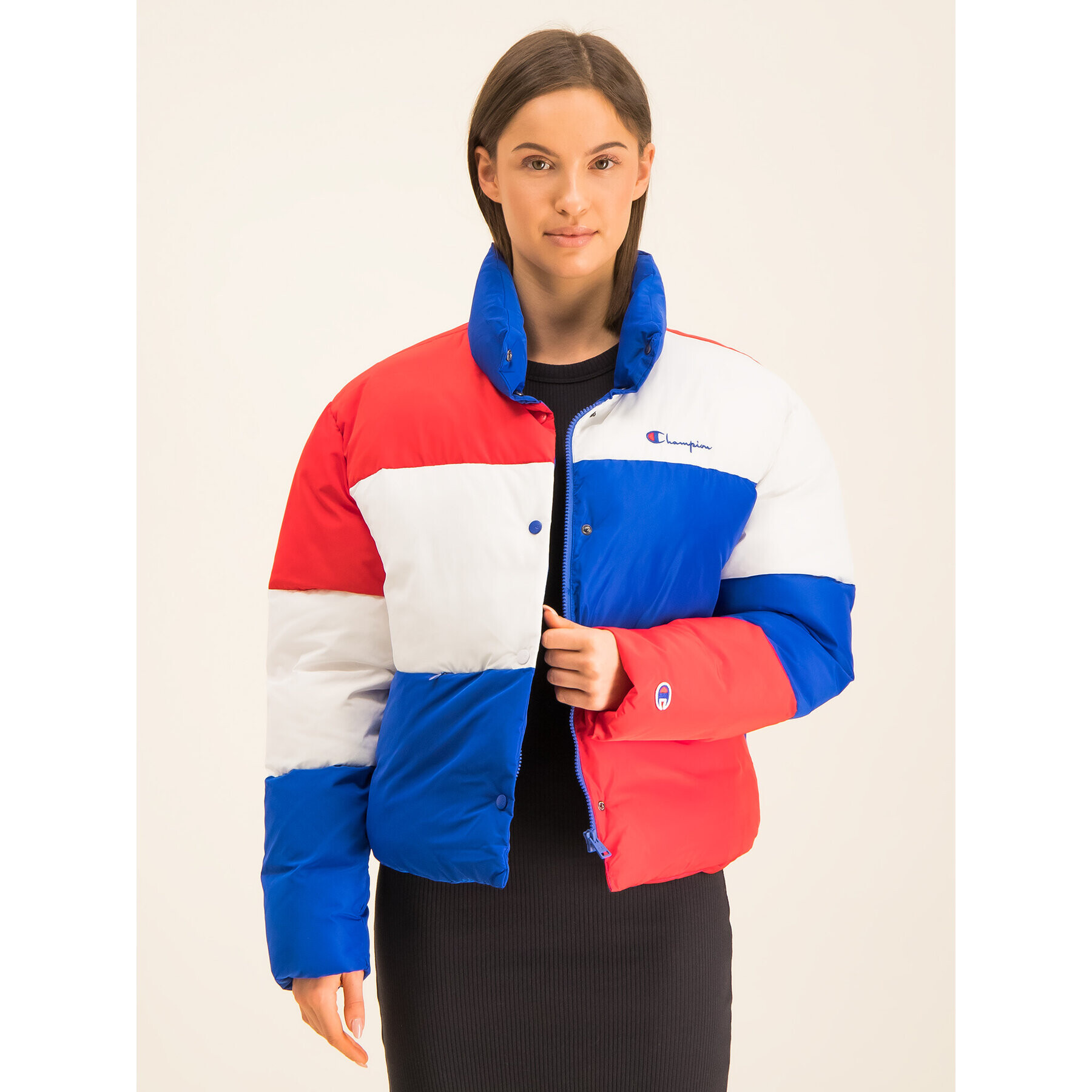 Champion Vatovaná bunda Colour Block Cropped Puffer 112347 Farebná Regular Fit - Pepit.sk