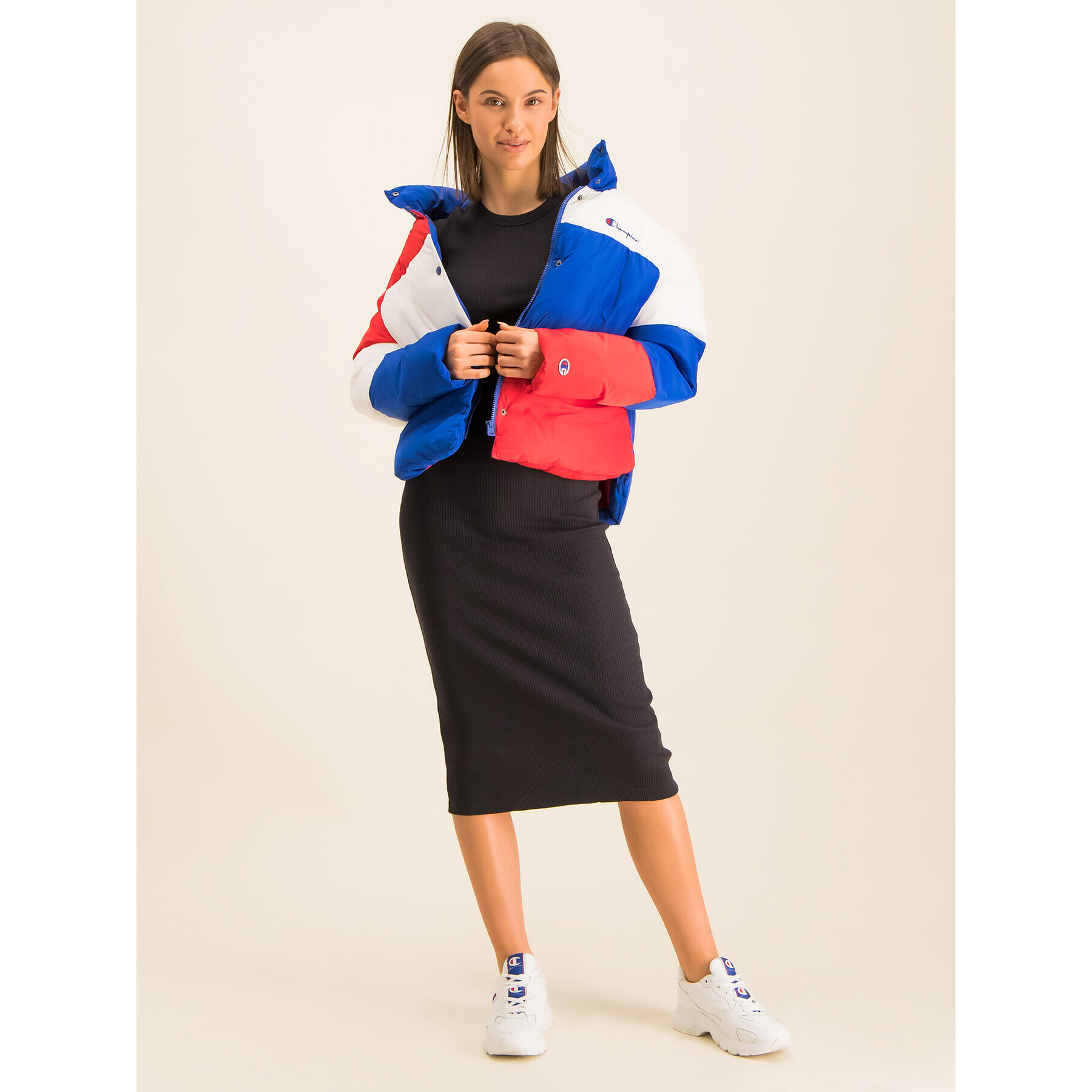 Champion Vatovaná bunda Colour Block Cropped Puffer 112347 Farebná Regular Fit - Pepit.sk