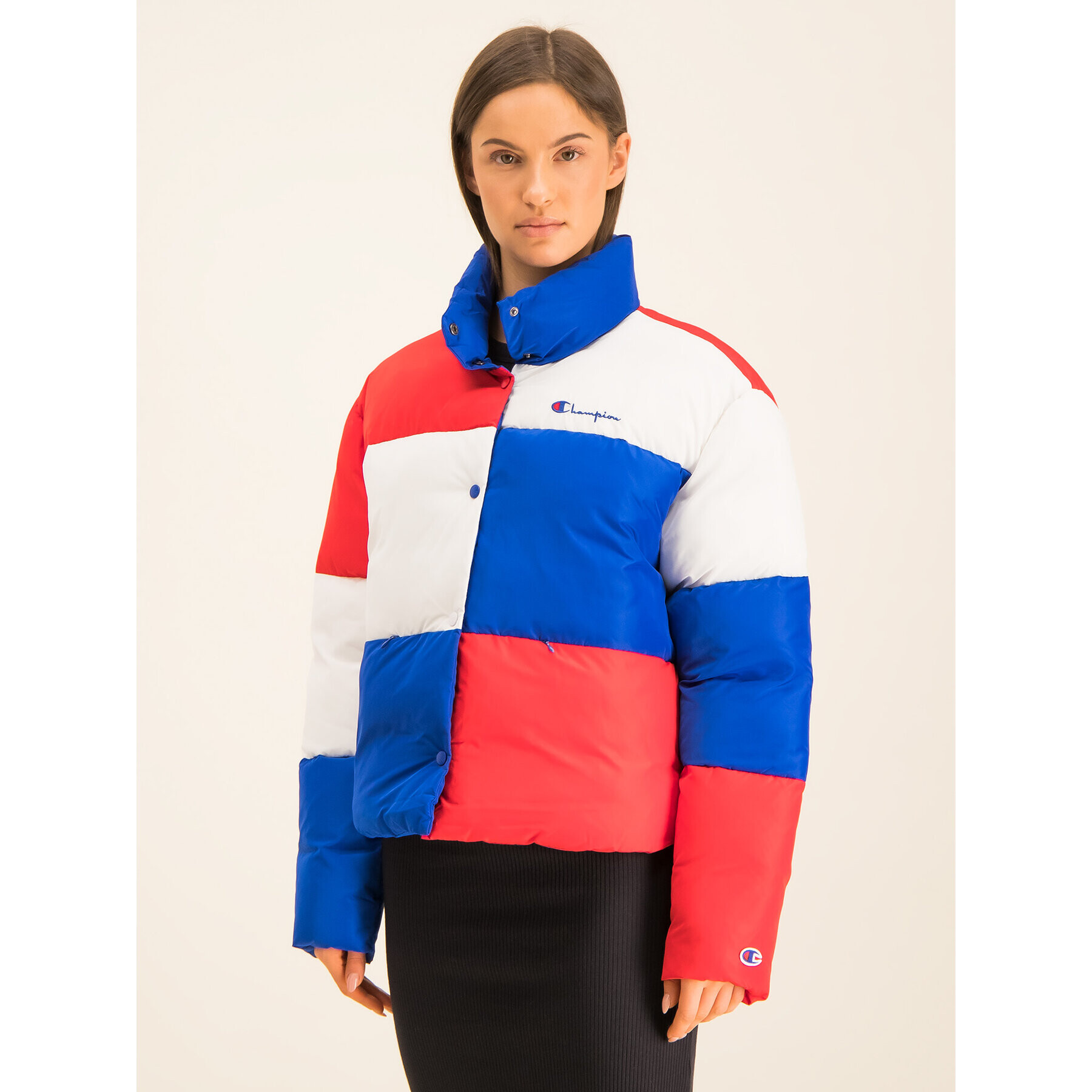 Champion Vatovaná bunda Colour Block Cropped Puffer 112347 Farebná Regular Fit - Pepit.sk