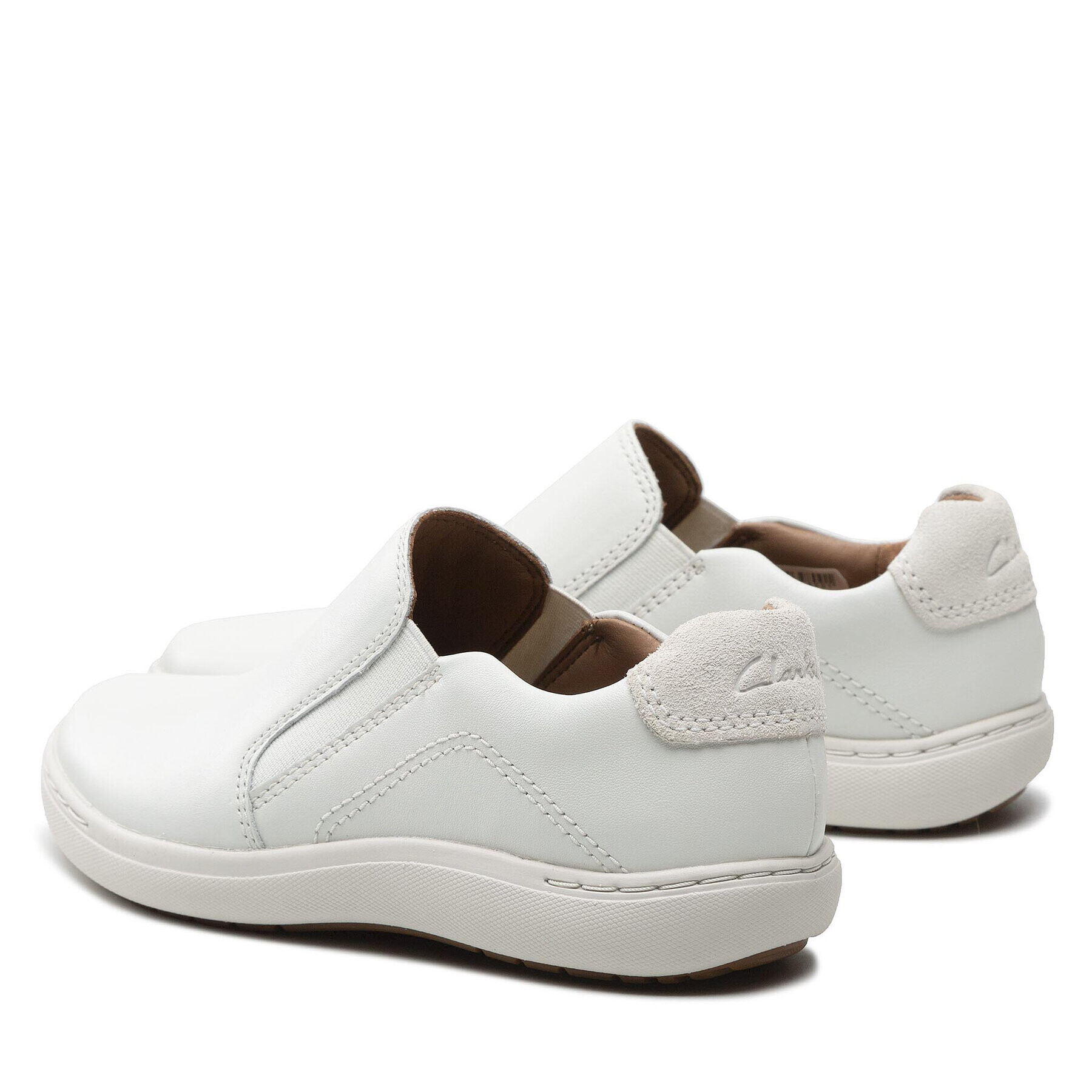 Clarks Poltopánky Nalle Stride 261650024 Biela - Pepit.sk