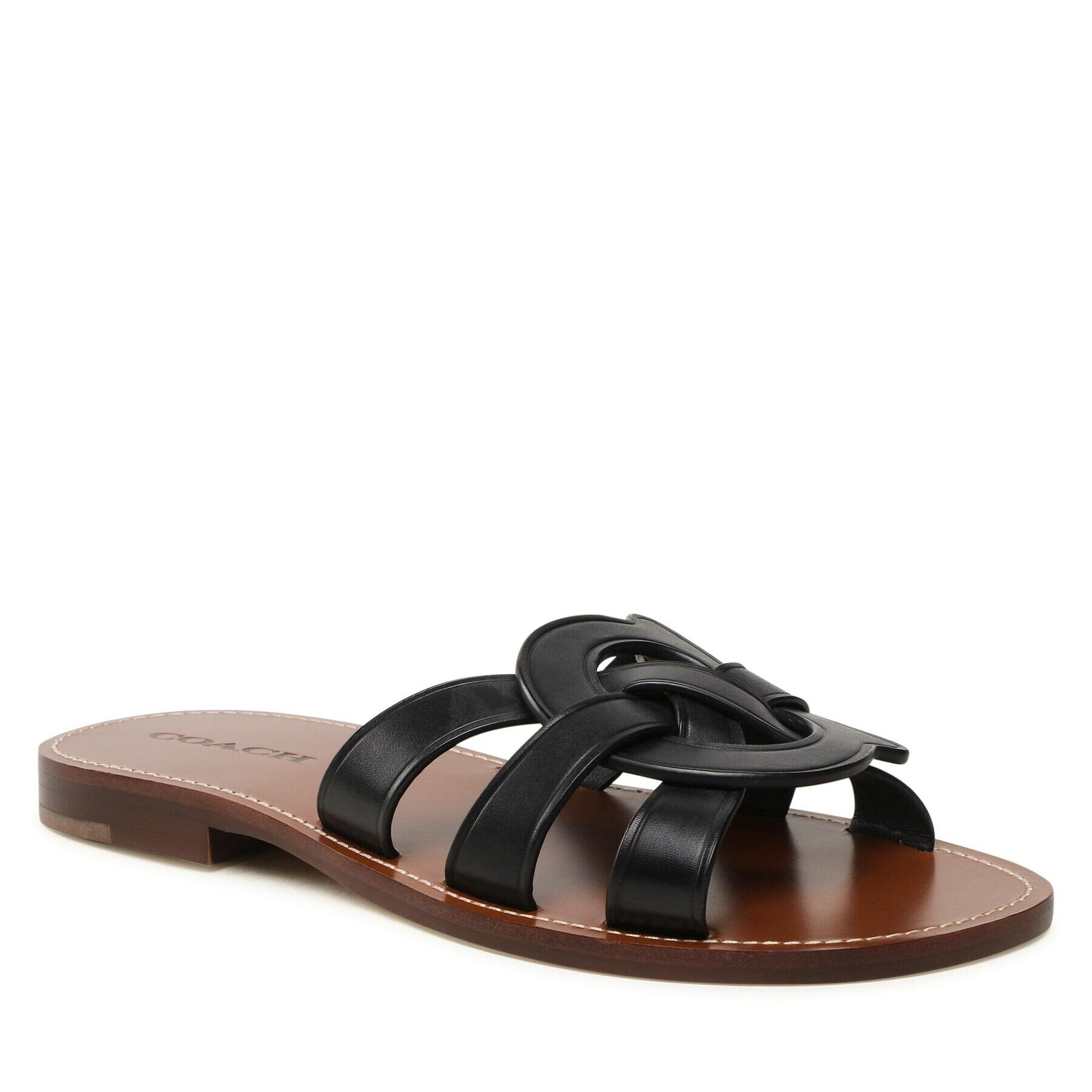 Coach Šľapky Issa Leather Sandal CI222 Čierna - Pepit.sk