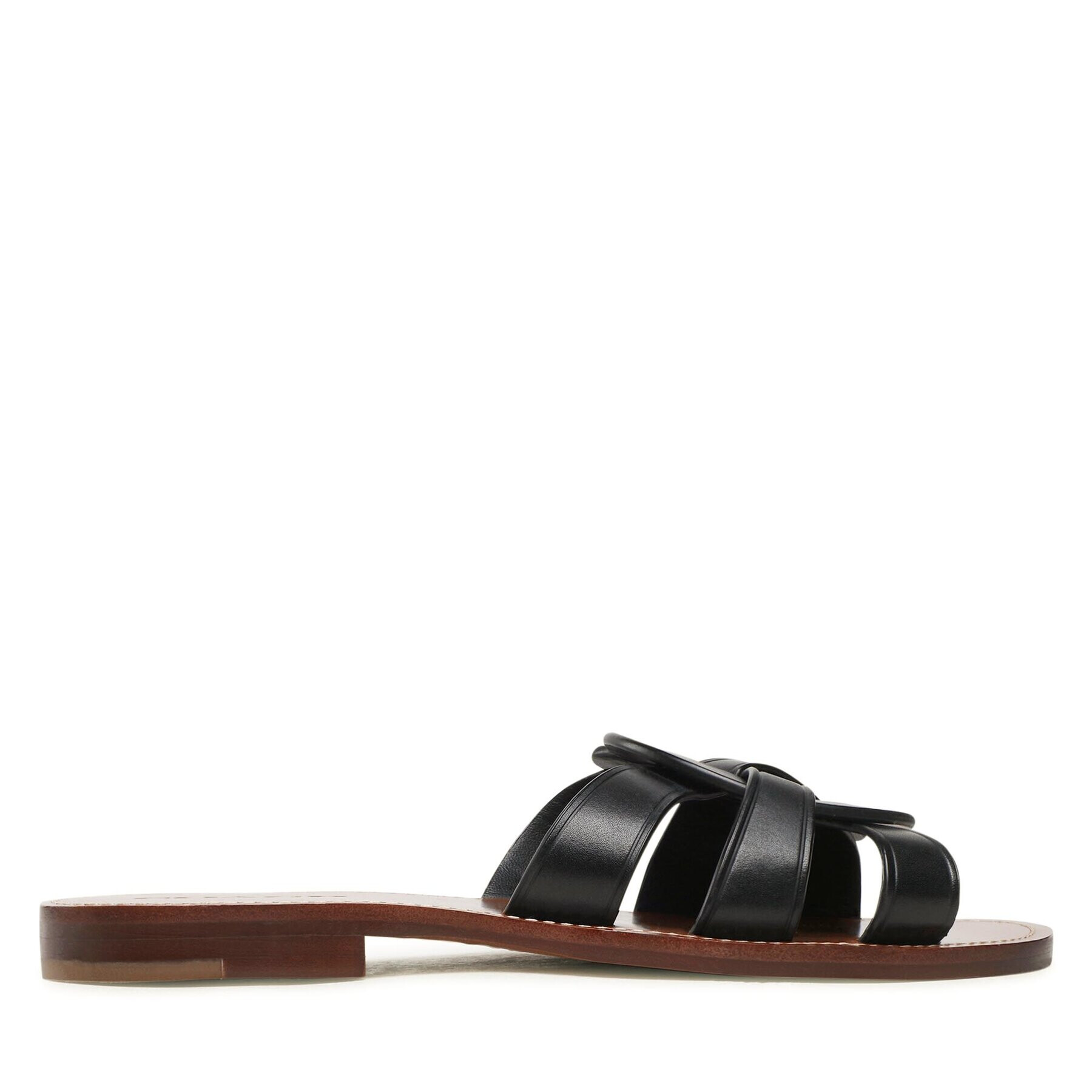 Coach Šľapky Issa Leather Sandal CI222 Čierna - Pepit.sk