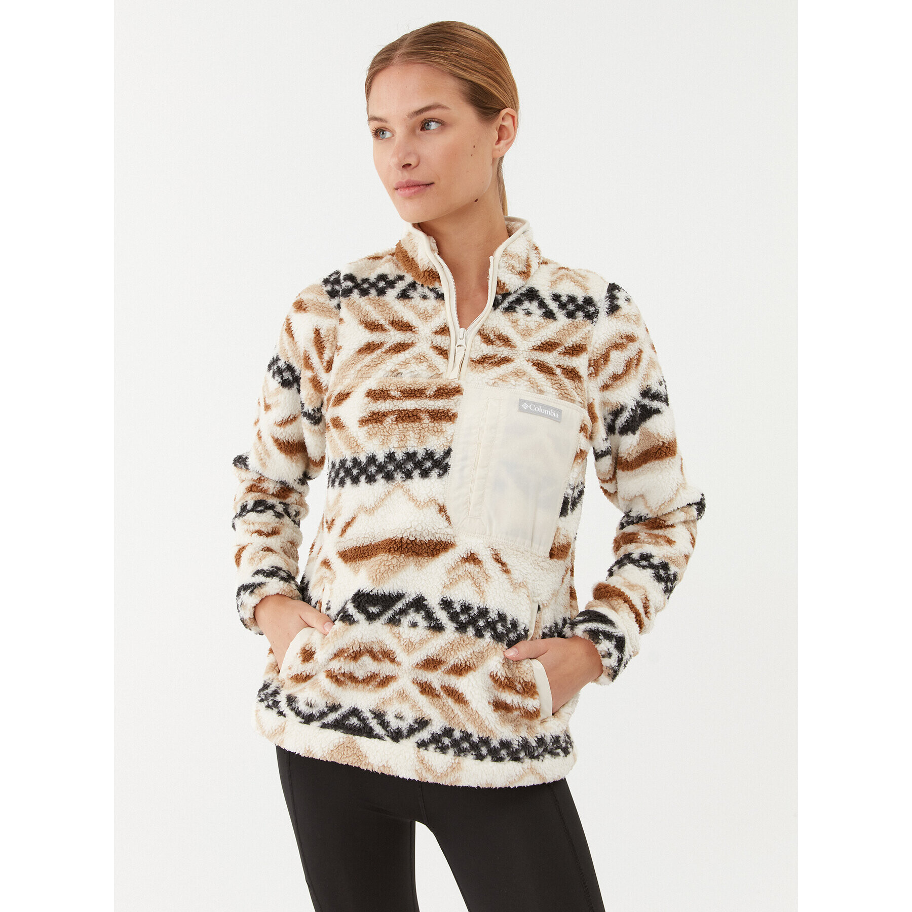 Columbia Fleecová mikina West Bend™ 1/4 Zip Pullover Écru Regular Fit - Pepit.sk