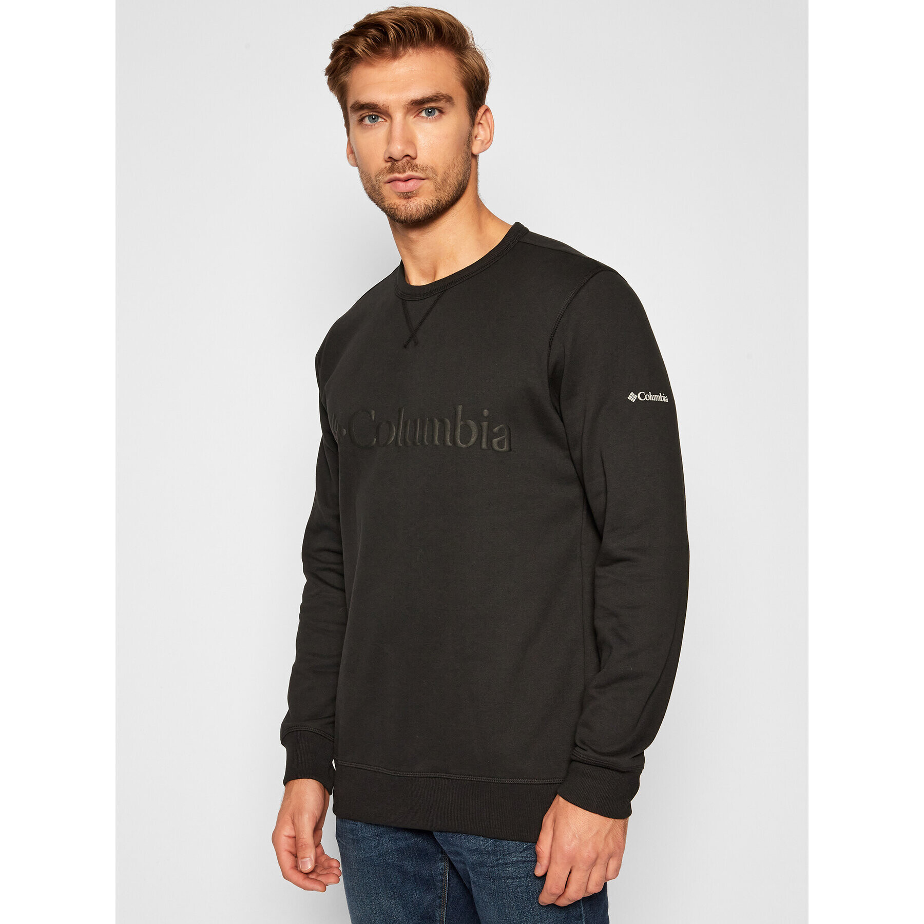 Columbia Mikina Logo Fleece Crew 1884931 Čierna Regular Fit - Pepit.sk