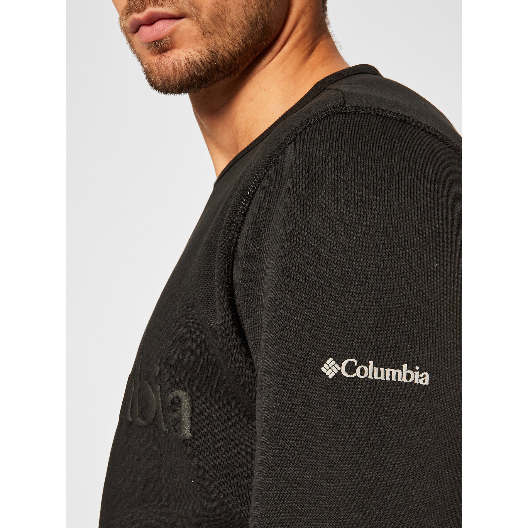 Columbia Mikina Logo Fleece Crew 1884931 Čierna Regular Fit - Pepit.sk