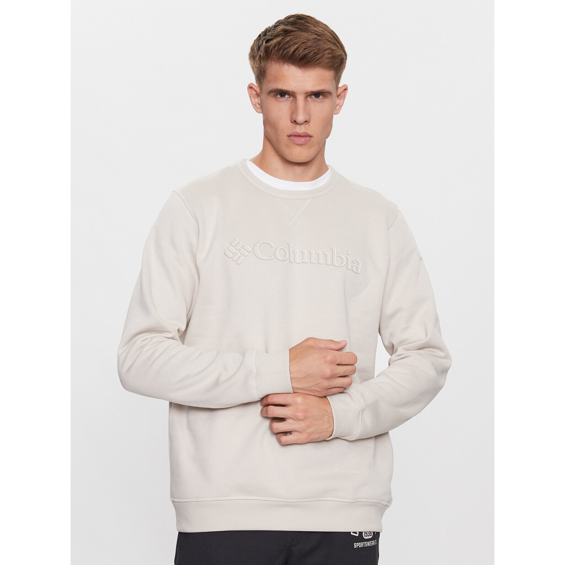 Columbia Mikina M Logo Fleece Crew Hnedá Regular Fit - Pepit.sk