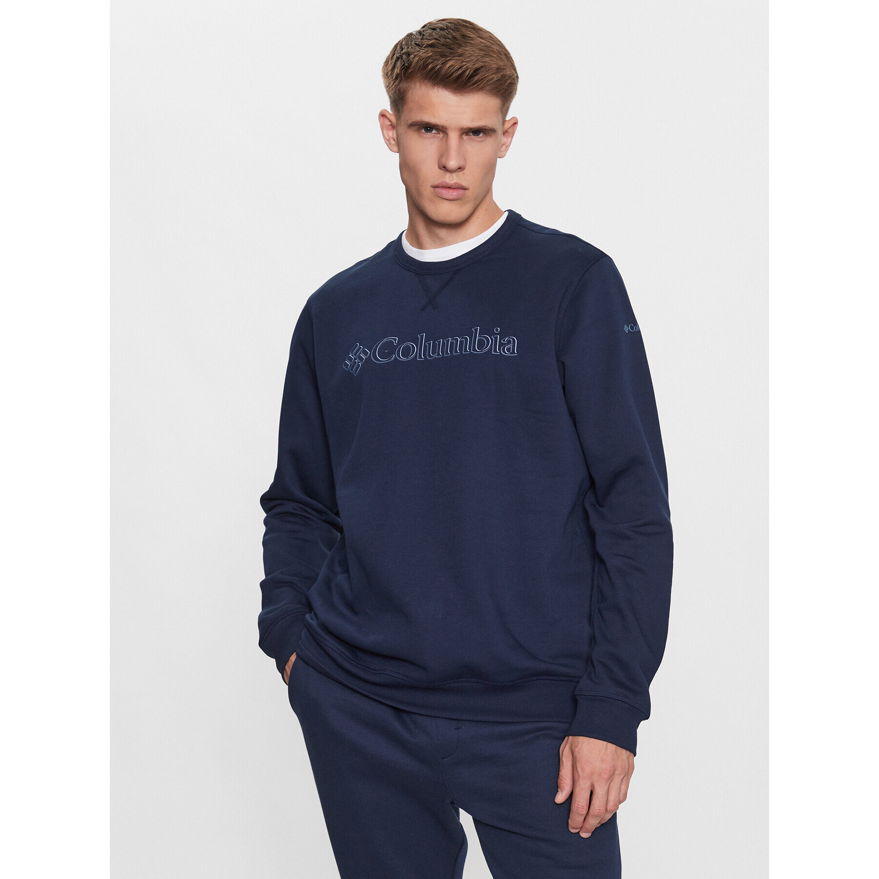 Columbia Mikina M Logo Fleece Crew Modrá Regular Fit - Pepit.sk