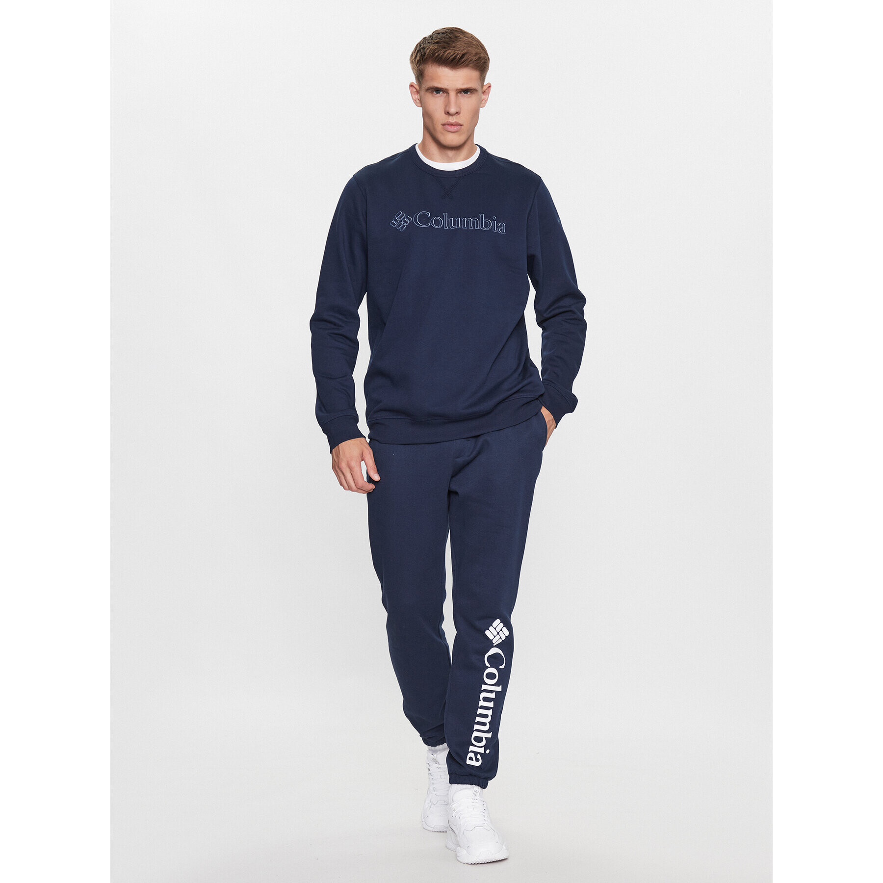 Columbia Mikina M Logo Fleece Crew Modrá Regular Fit - Pepit.sk