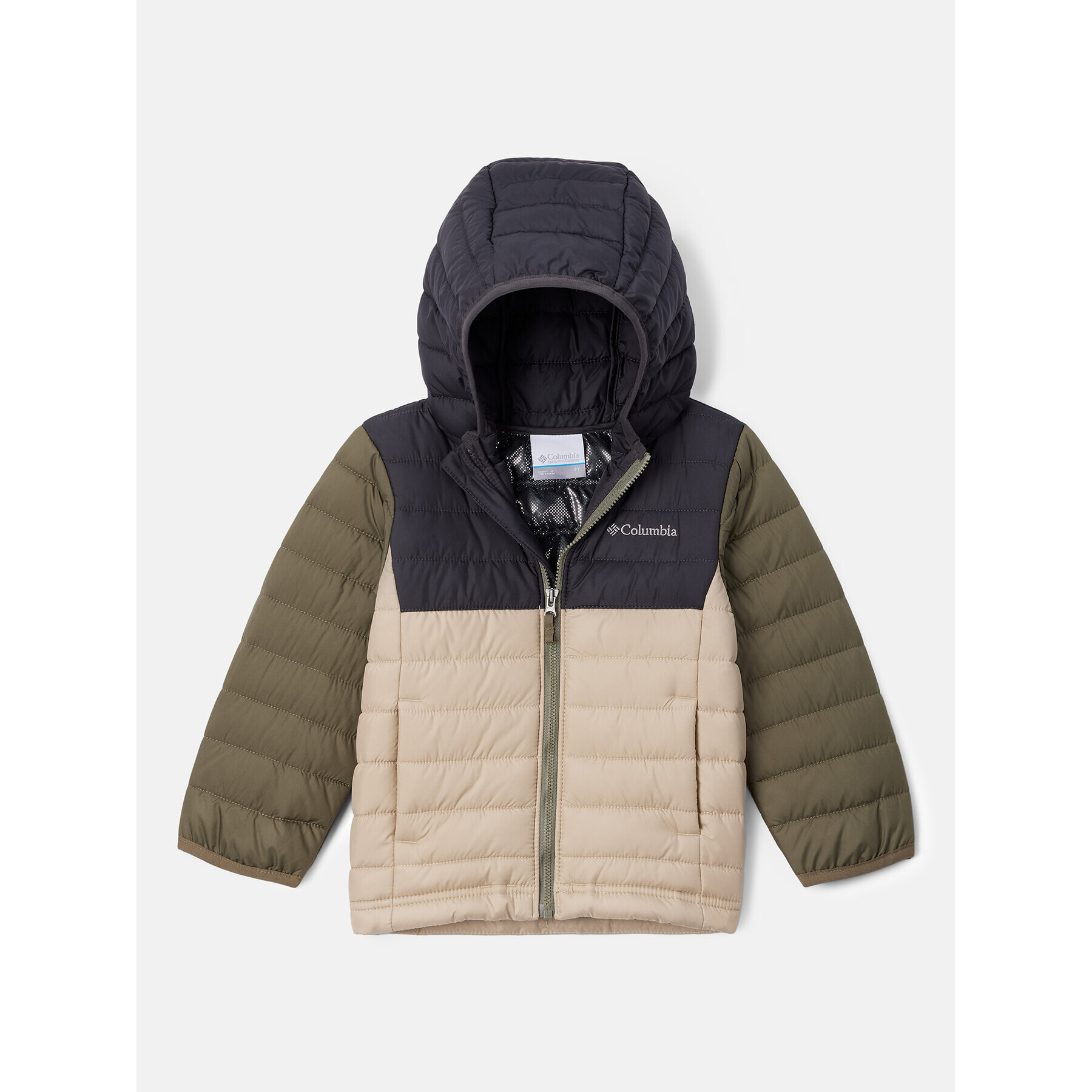 Columbia Vatovaná bunda Powder Lite™ Boys Hooded Jacket Hnedá Regular Fit - Pepit.sk