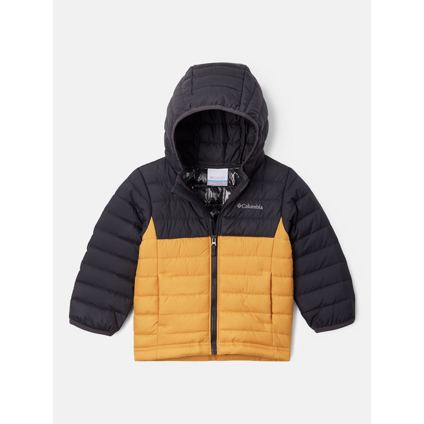 Columbia Vatovaná bunda Powder Lite™ Boys Hooded Jacket Žltá Regular Fit - Pepit.sk