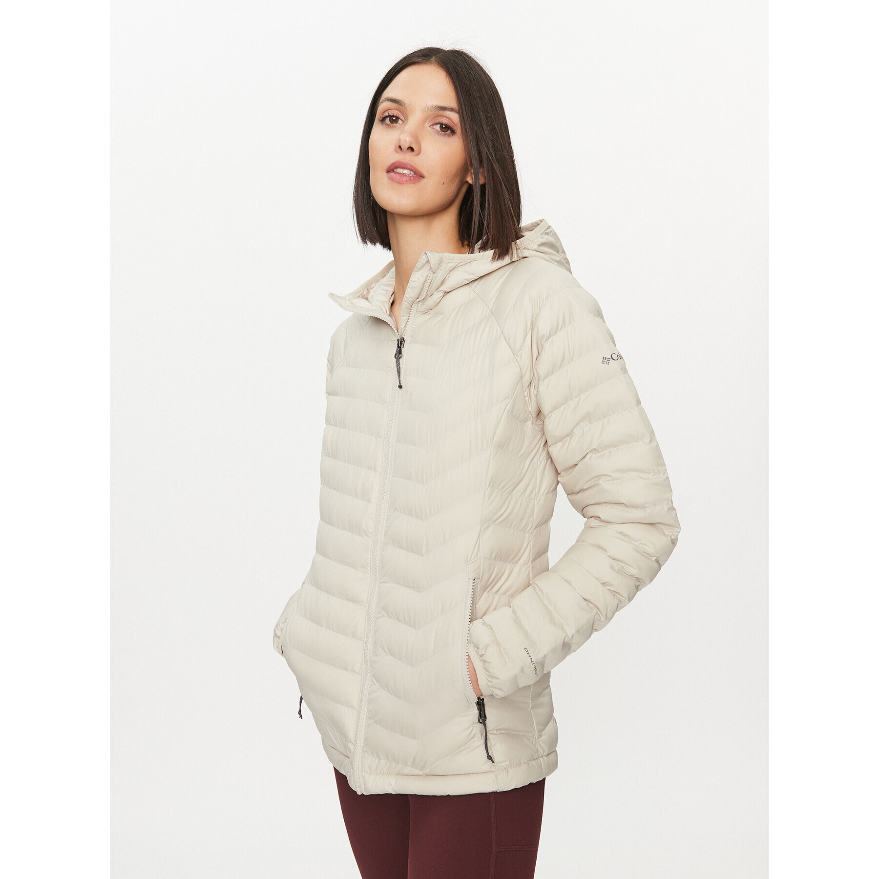 Columbia Vatovaná bunda Powder Lite™ Hooded Jacket Hnedá Regular Fit - Pepit.sk