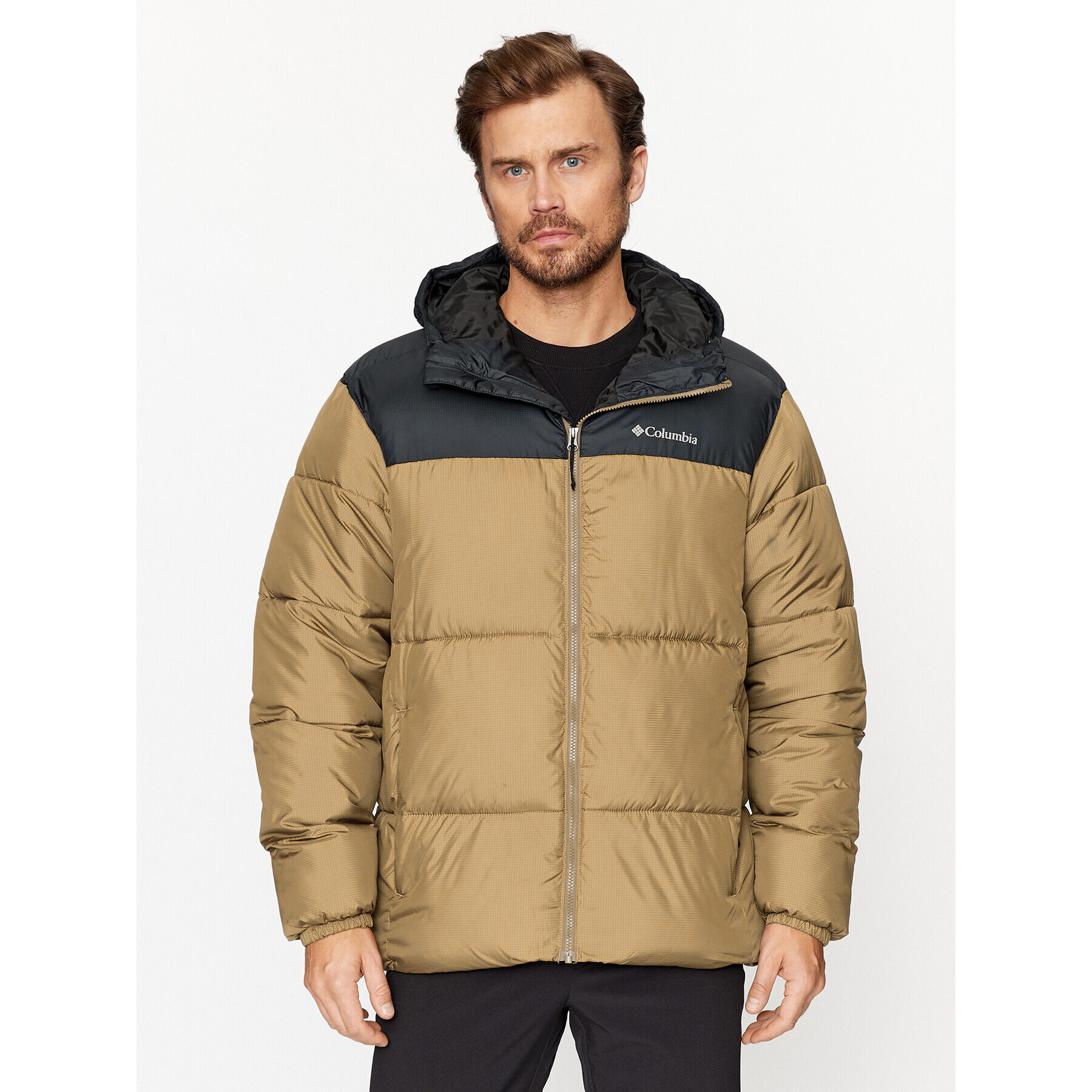 Columbia Vatovaná bunda Puffect™ Hooded Jacket Hnedá Regular Fit - Pepit.sk