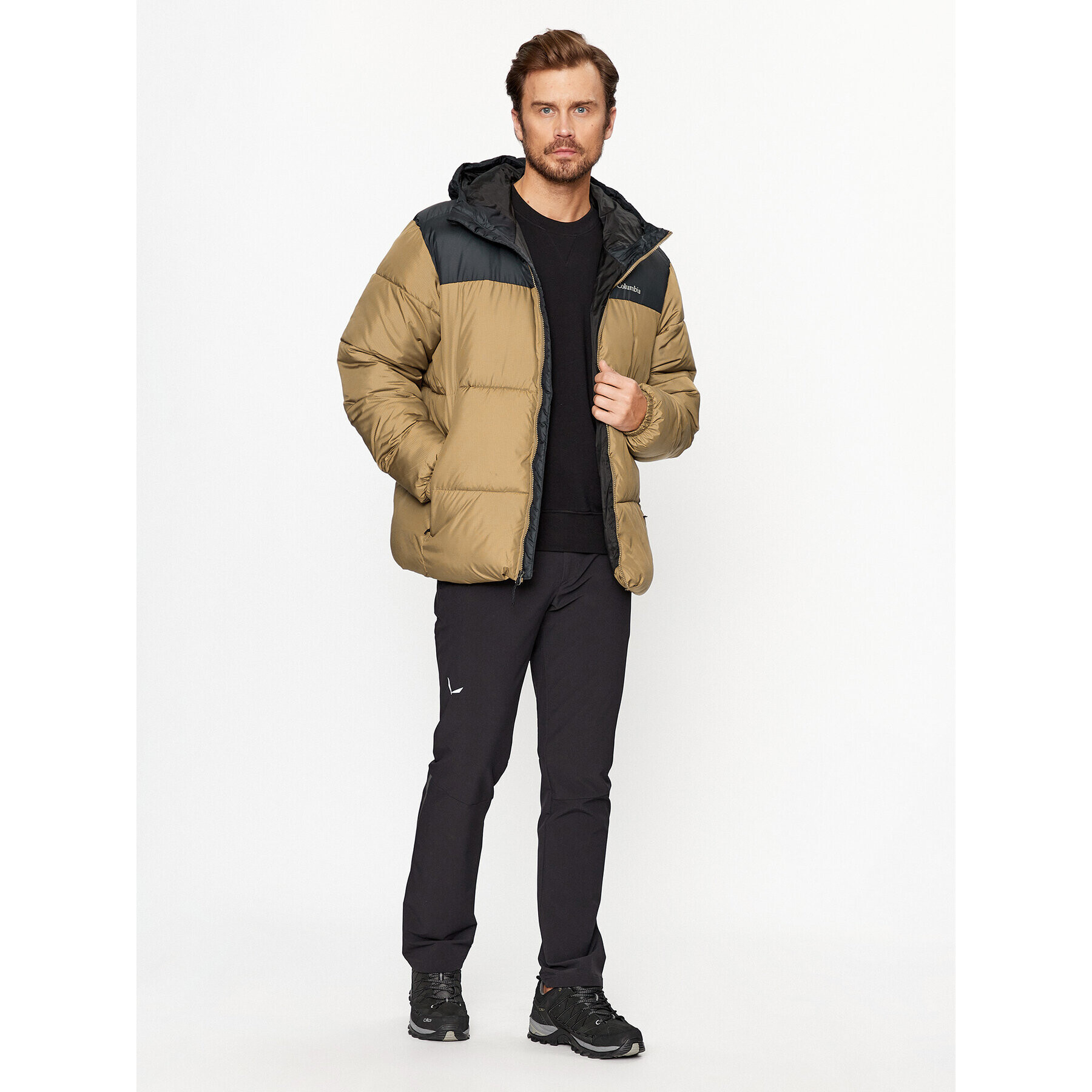 Columbia Vatovaná bunda Puffect™ Hooded Jacket Hnedá Regular Fit - Pepit.sk