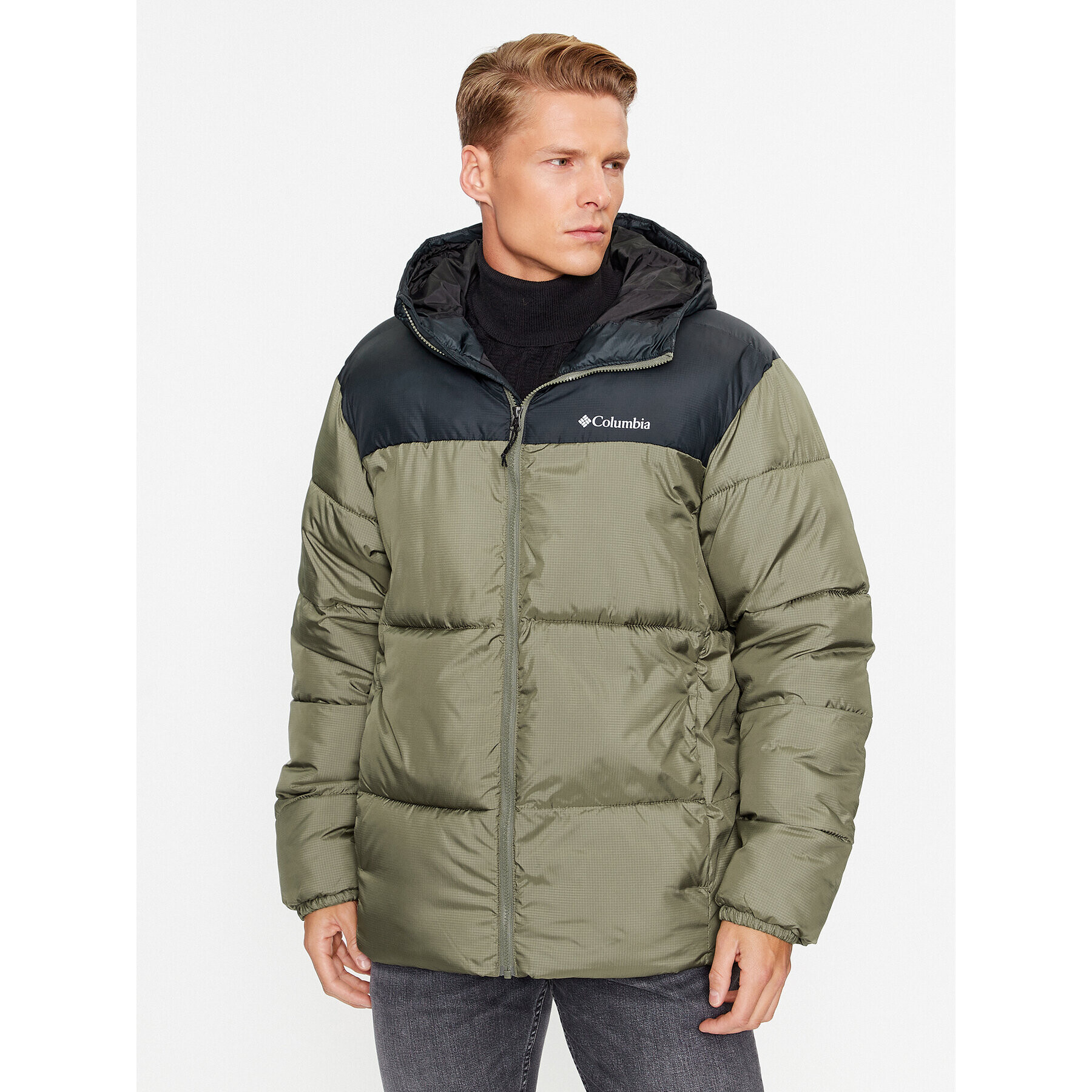 Columbia Vatovaná bunda Puffect™ Hooded Jacket Zelená Regular Fit - Pepit.sk