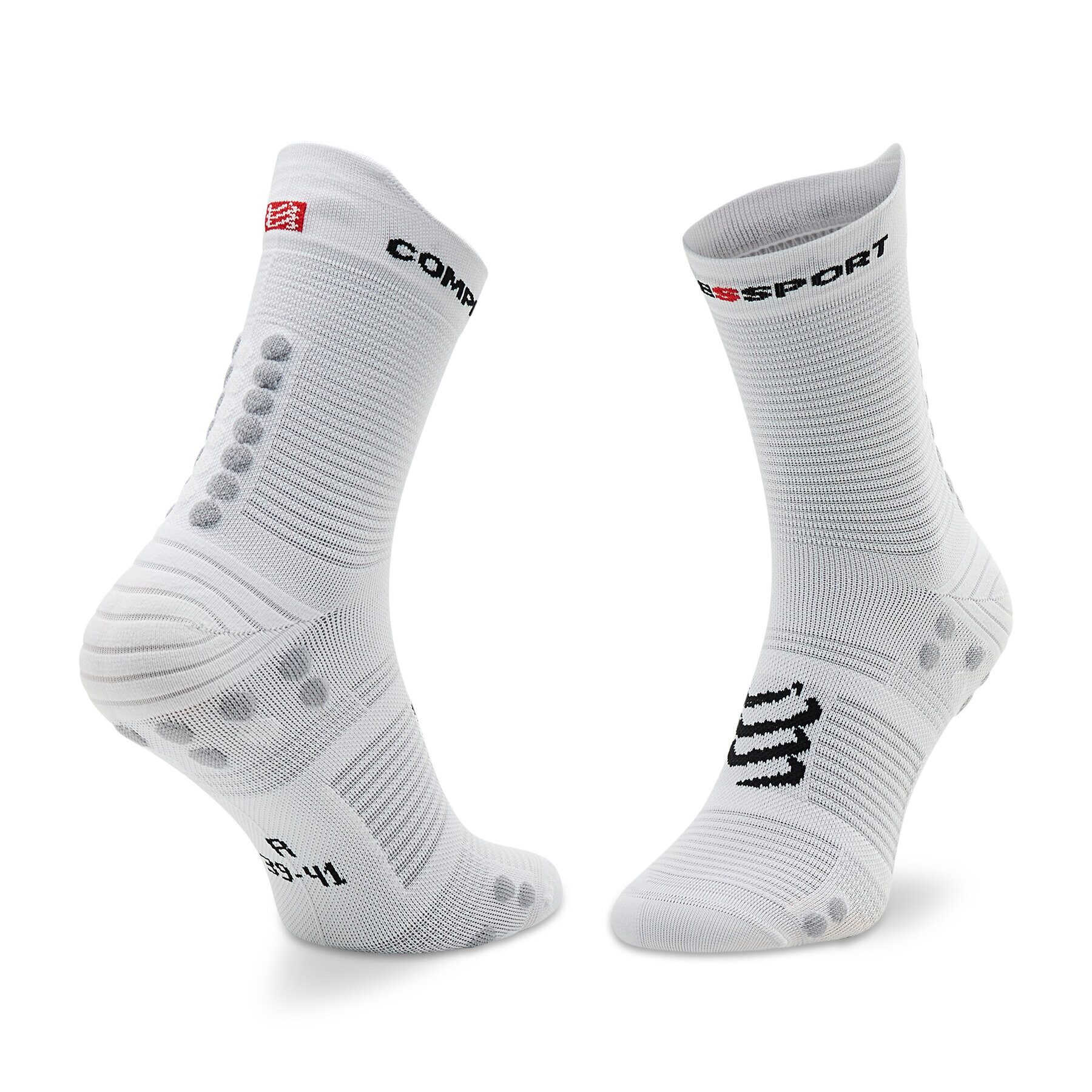 Compressport Ponožky Vysoké Unisex Pro Racing Socks V4.0 Run High XU00046B_010 Biela - Pepit.sk