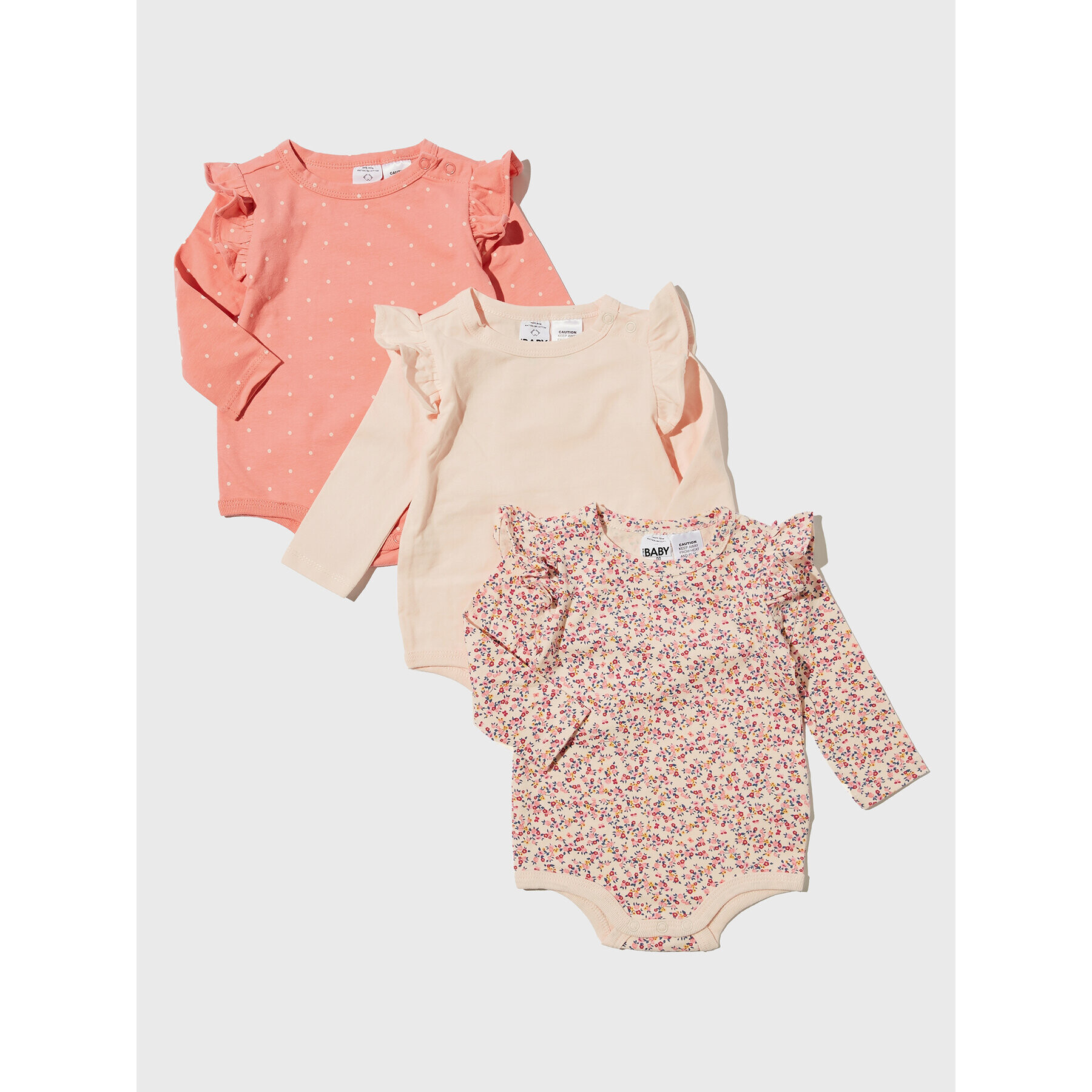 Cotton On Kids Súprava 3 kusov detských body 7342440 Ružová Regular Fit - Pepit.sk