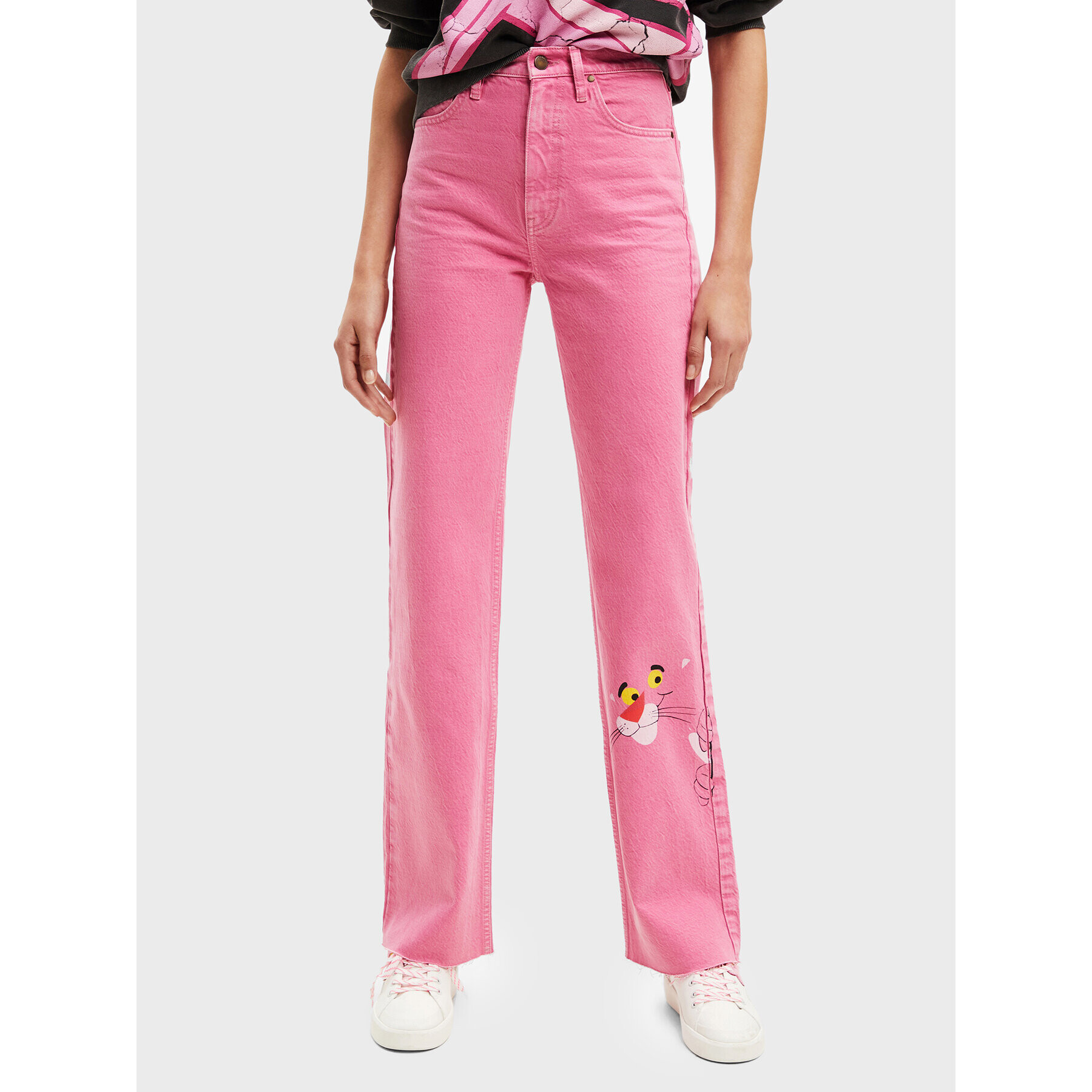 Desigual Džínsy PINK PANTHER 22WWDD29 Ružová Wide Leg - Pepit.sk