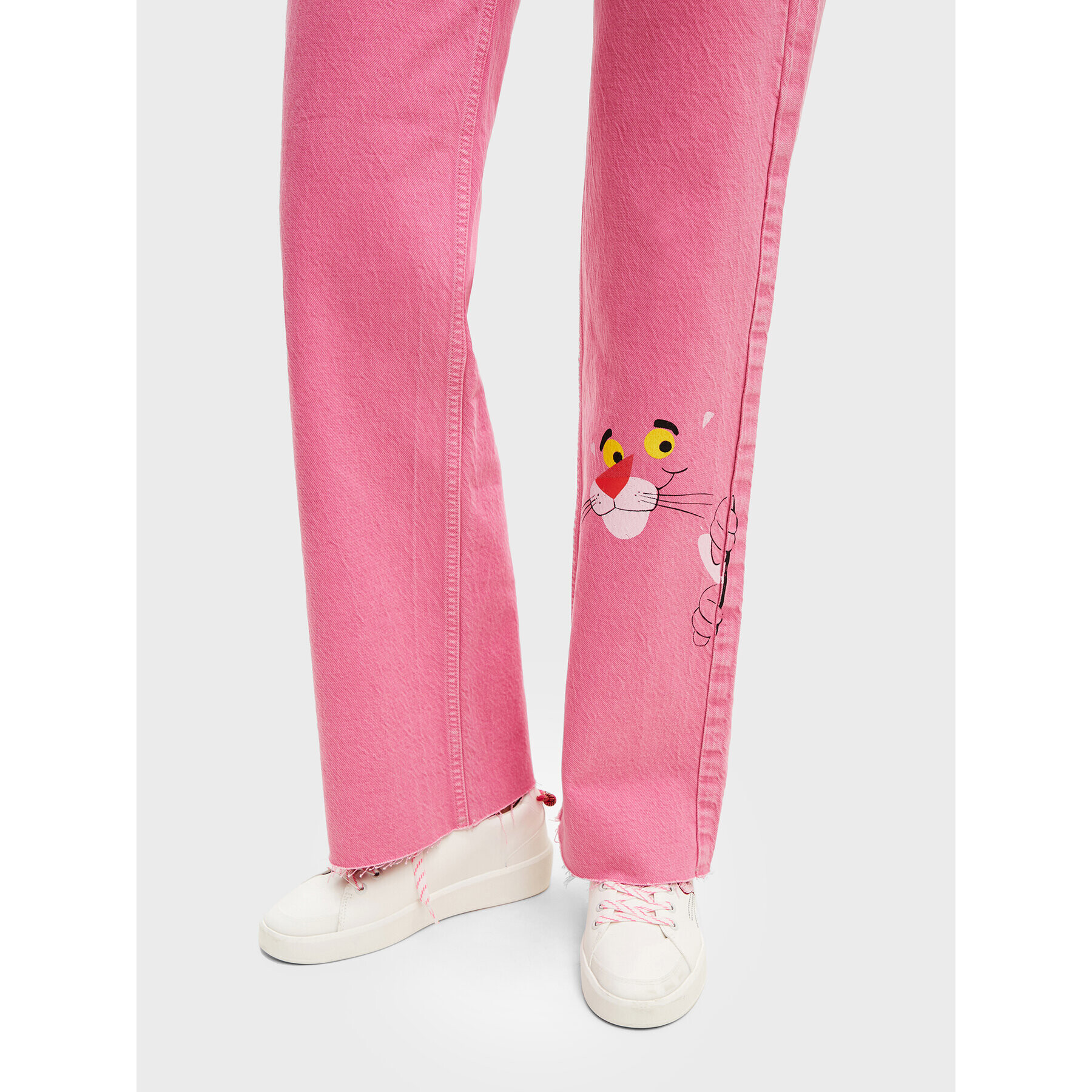 Desigual Džínsy PINK PANTHER 22WWDD29 Ružová Wide Leg - Pepit.sk