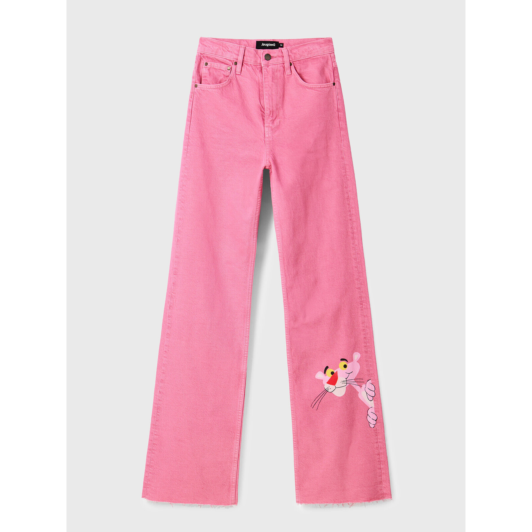 Desigual Džínsy PINK PANTHER 22WWDD29 Ružová Wide Leg - Pepit.sk