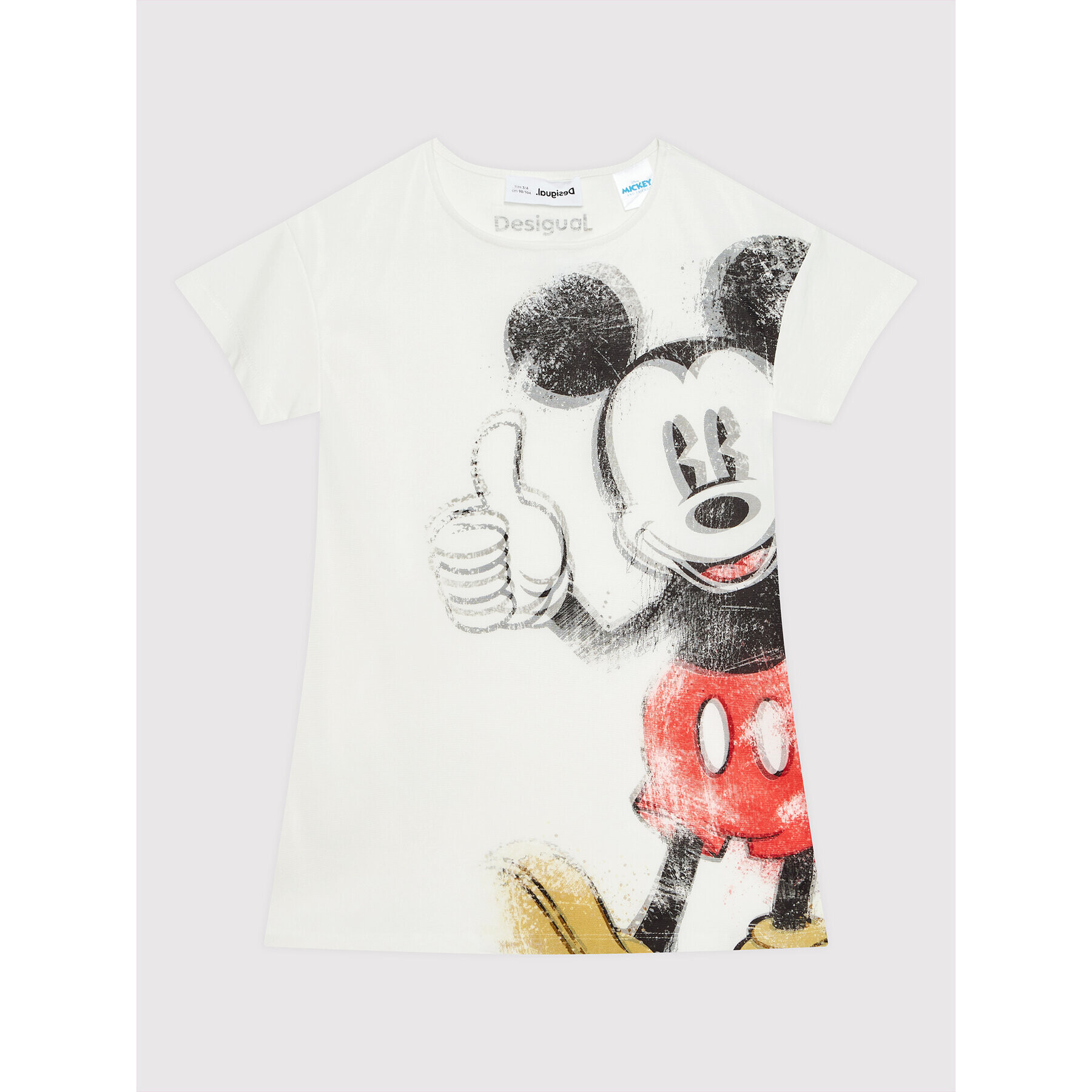 Desigual Každodenné šaty DISNEY Ok Mickey 22SGVK22 Biela Regular Fit - Pepit.sk