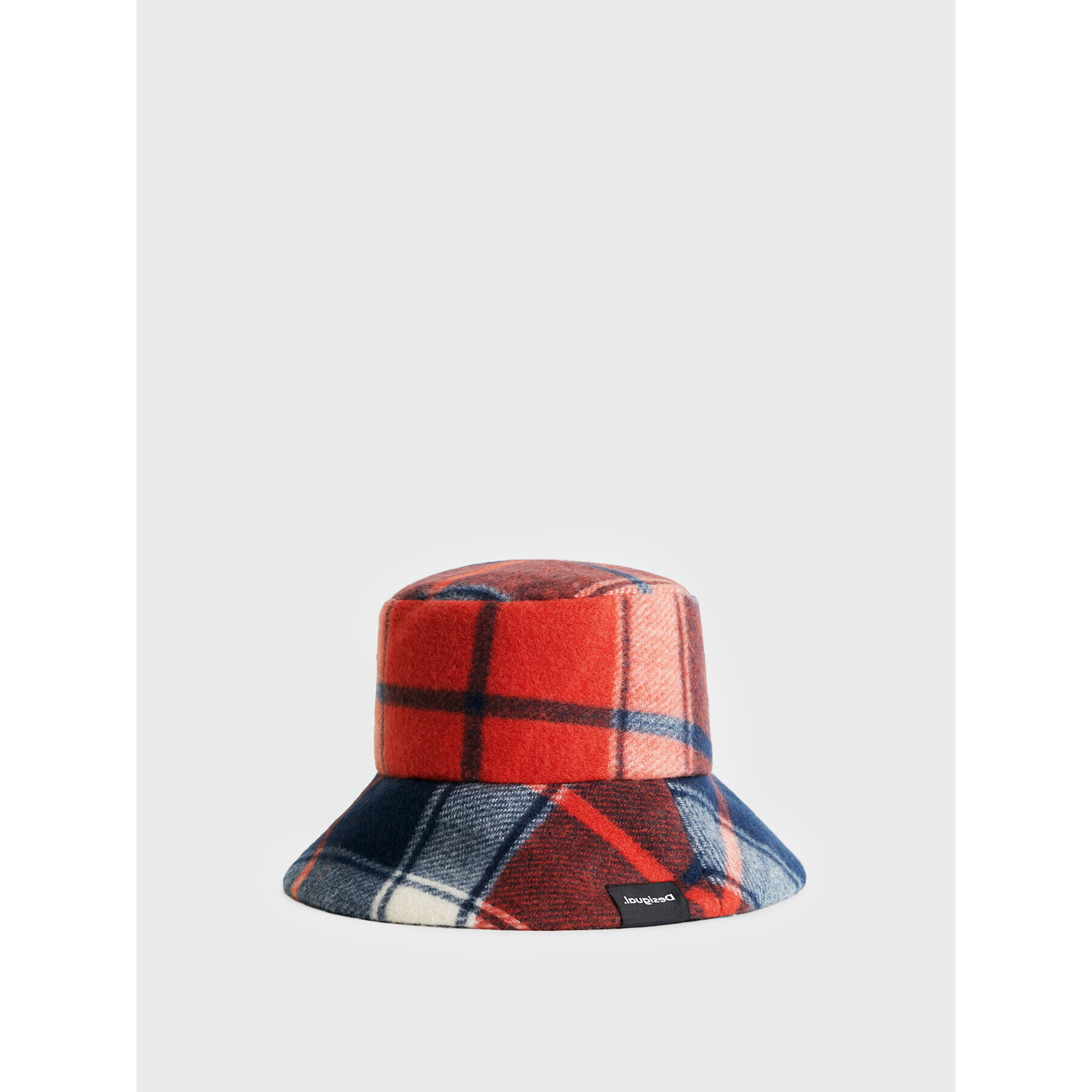 Desigual Klobúk Bucket Red Check 22WAHA08 Červená - Pepit.sk