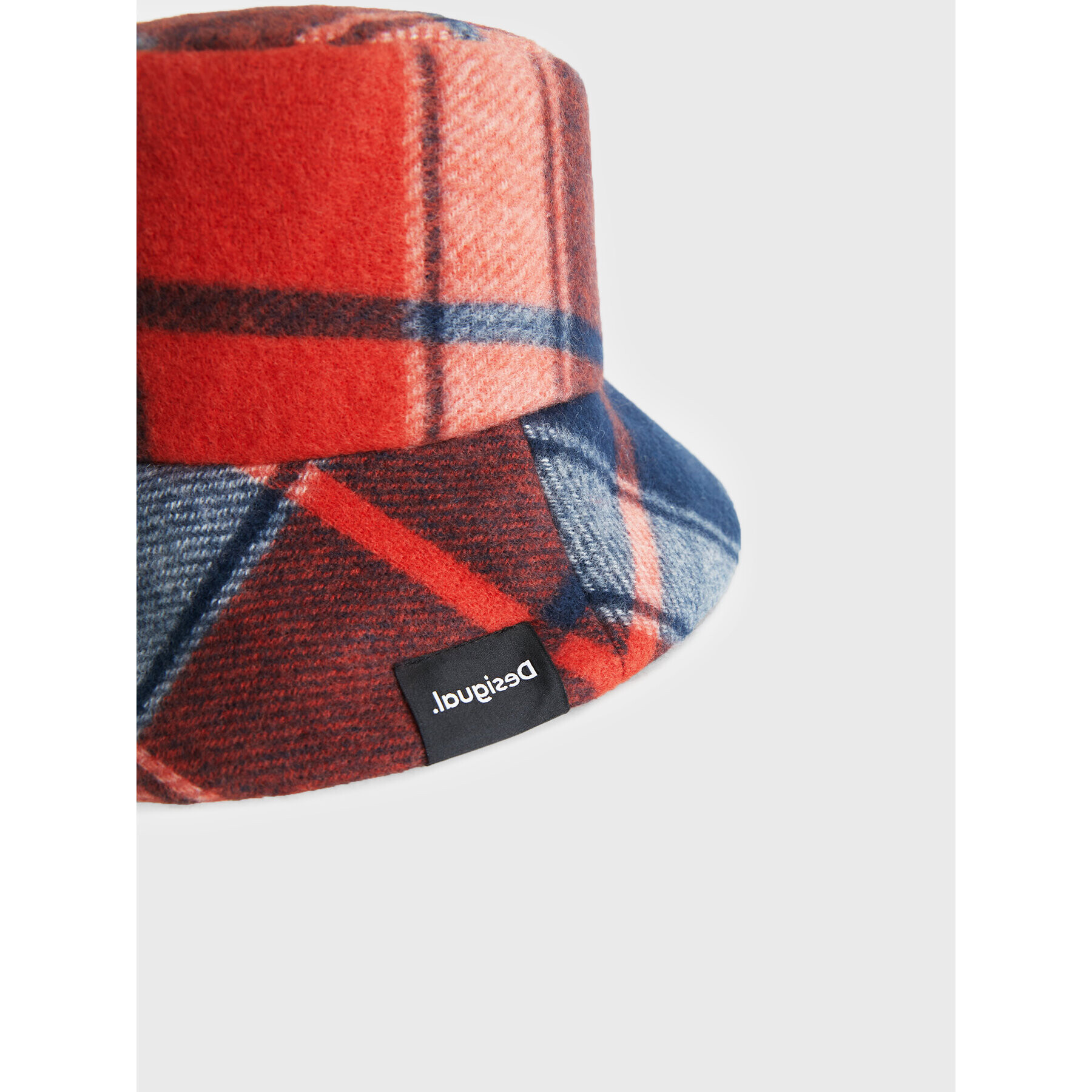 Desigual Klobúk Bucket Red Check 22WAHA08 Červená - Pepit.sk