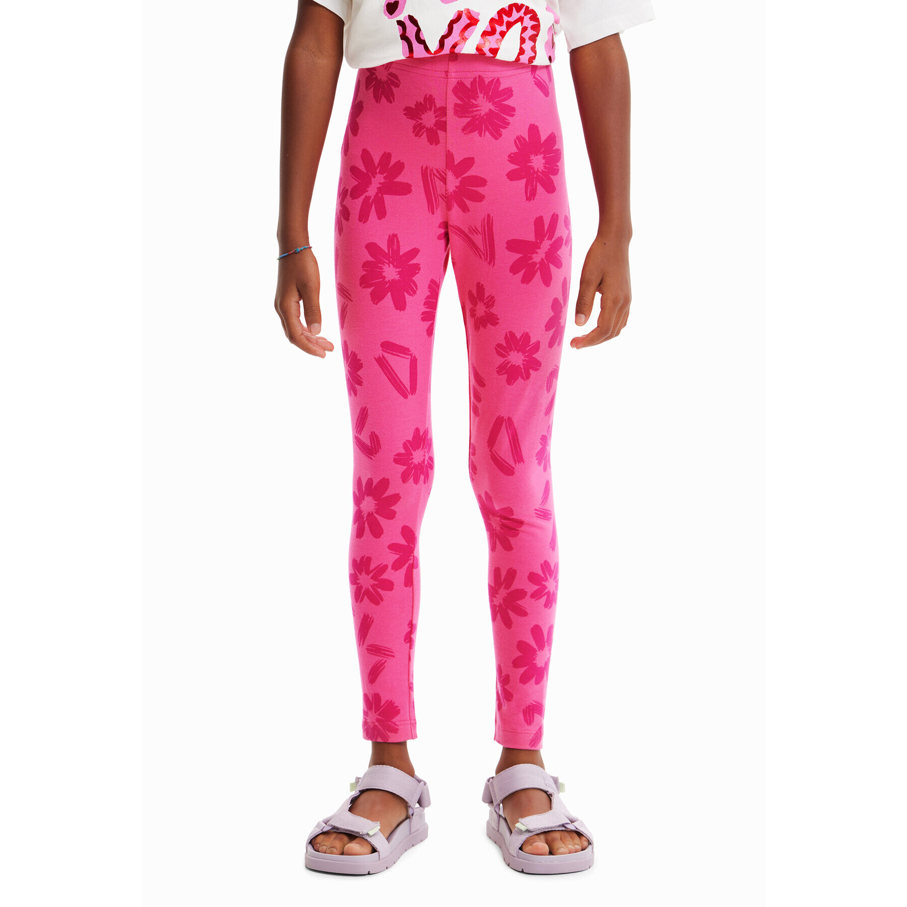 Desigual Legíny 23SGKK01 Ružová Slim Fit - Pepit.sk