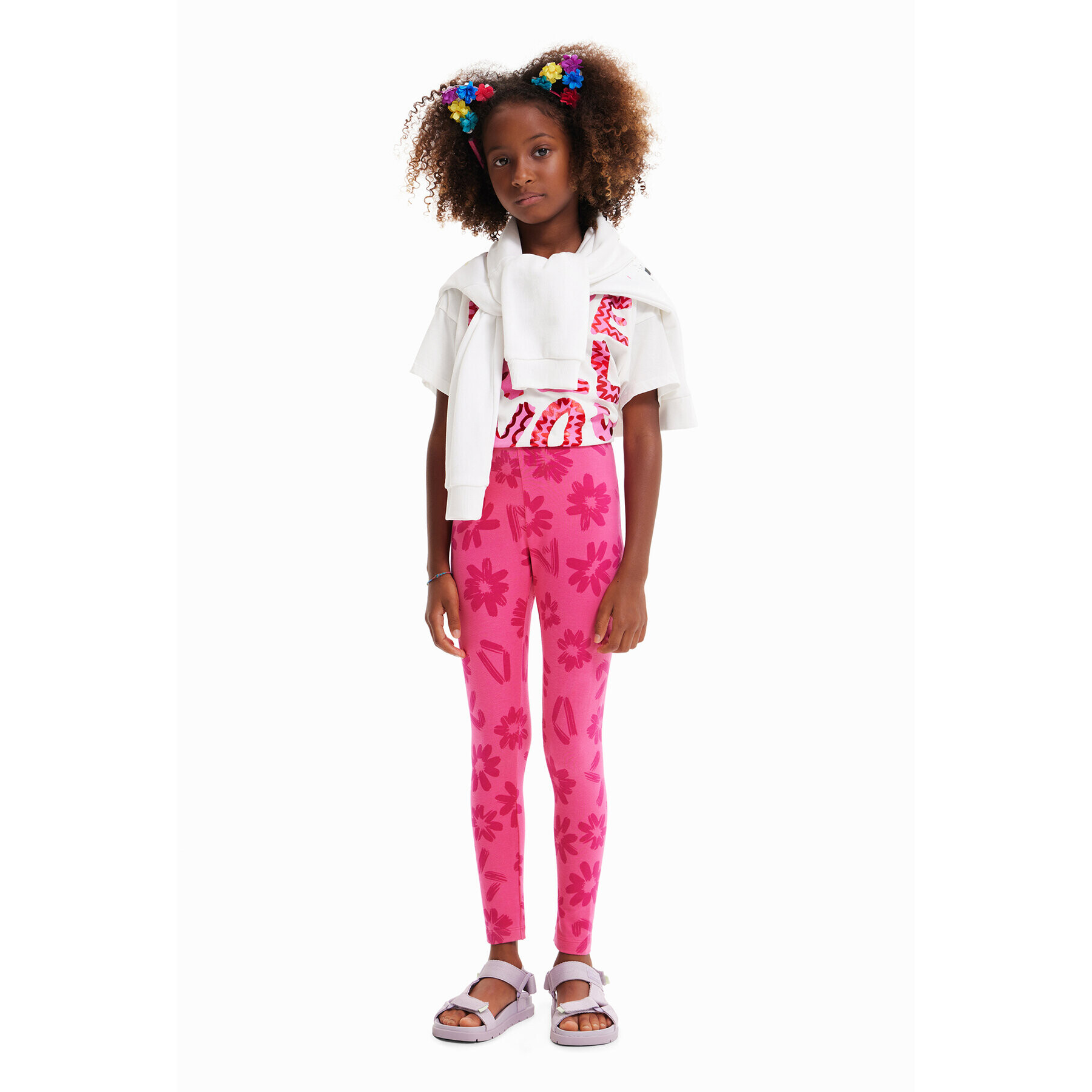 Desigual Legíny 23SGKK01 Ružová Slim Fit - Pepit.sk