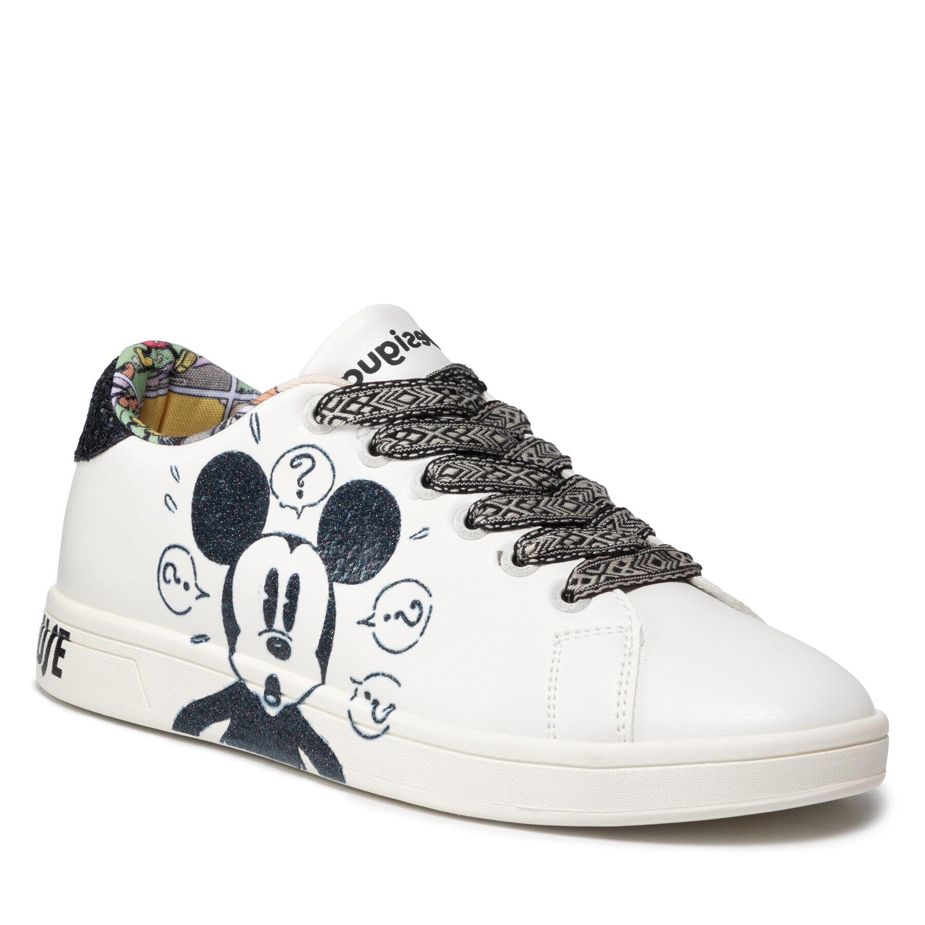 Desigual Sneakersy Cosmic Mickey Glitter 21WSKP29 Biela - Pepit.sk