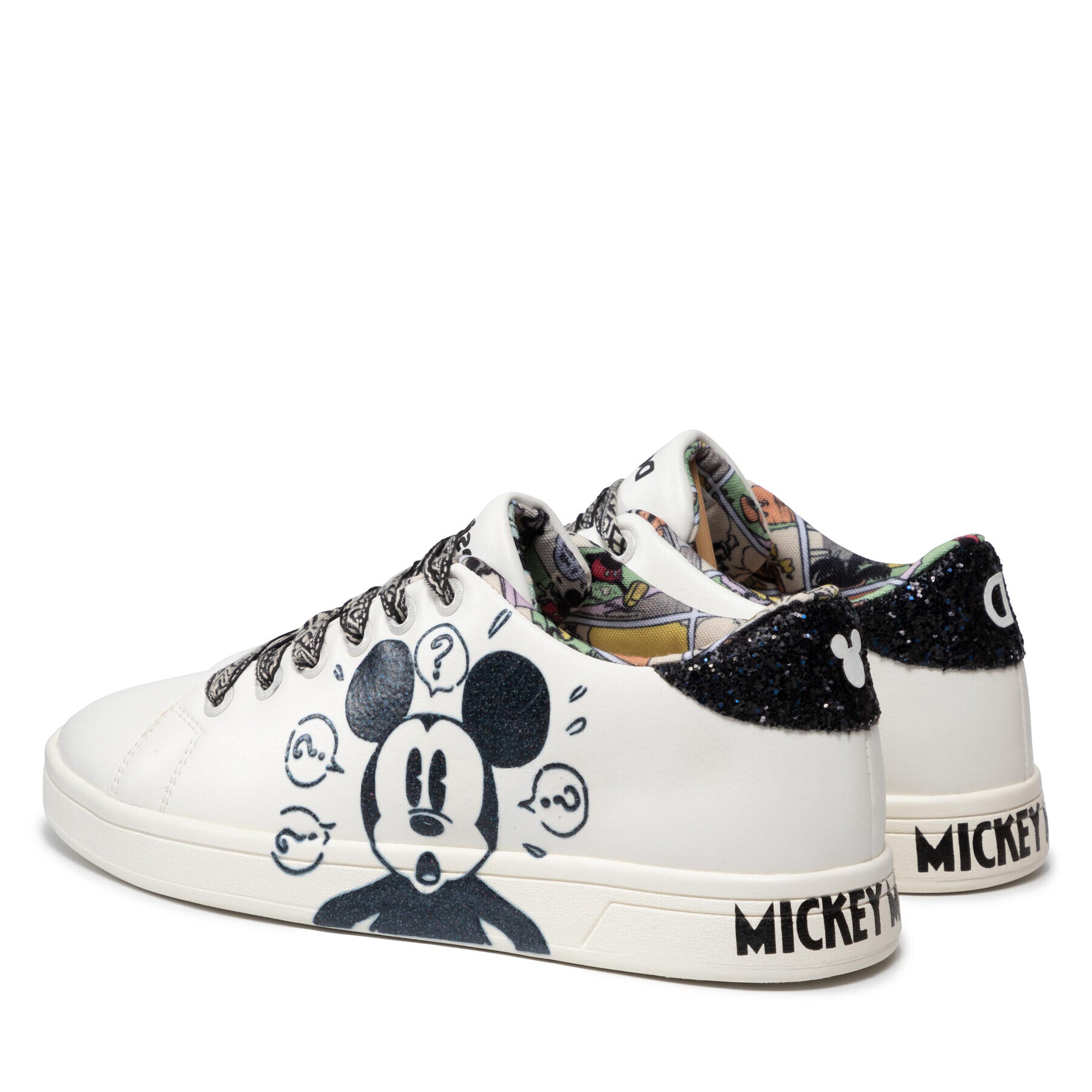 Desigual Sneakersy Cosmic Mickey Glitter 21WSKP29 Biela - Pepit.sk