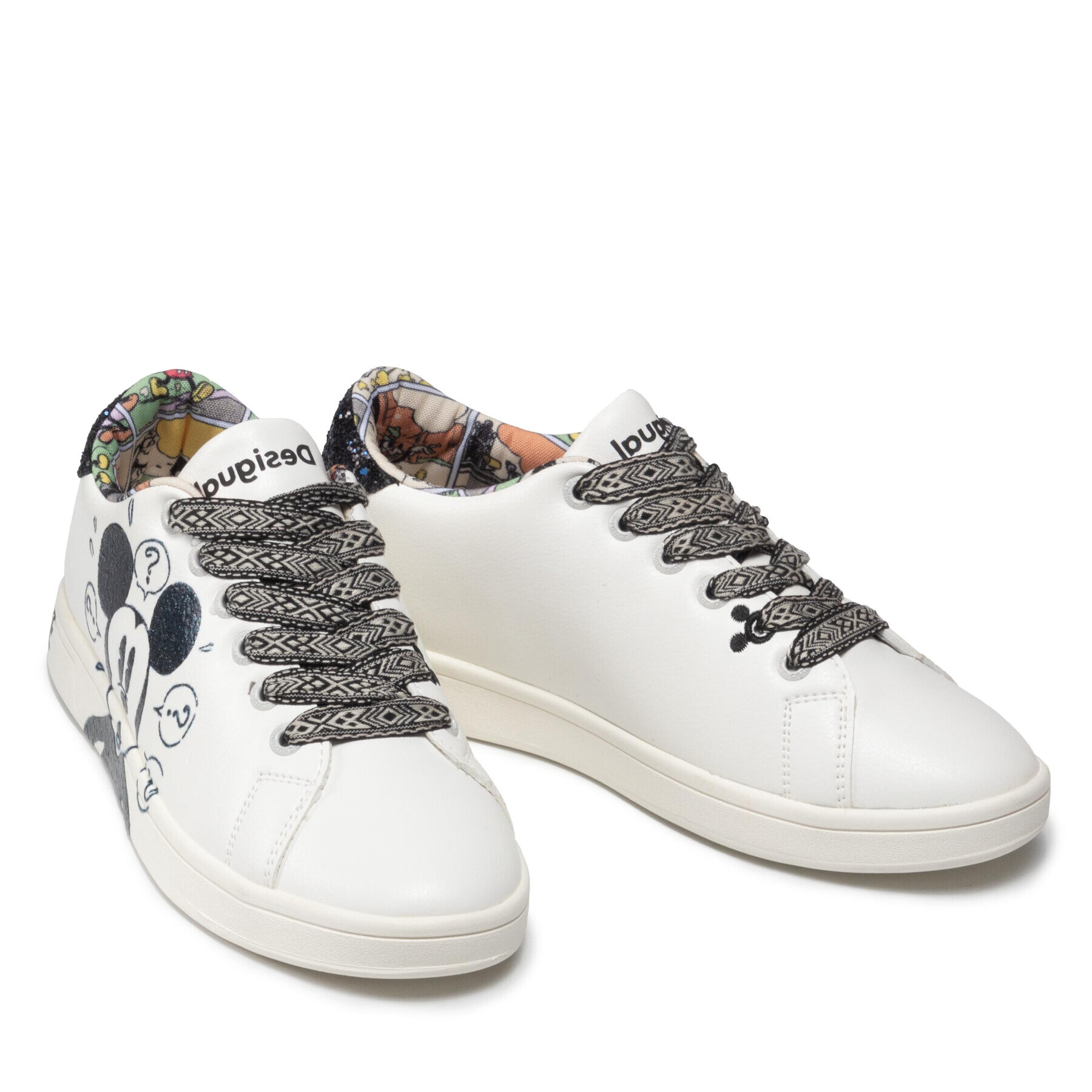 Desigual Sneakersy Cosmic Mickey Glitter 21WSKP29 Biela - Pepit.sk