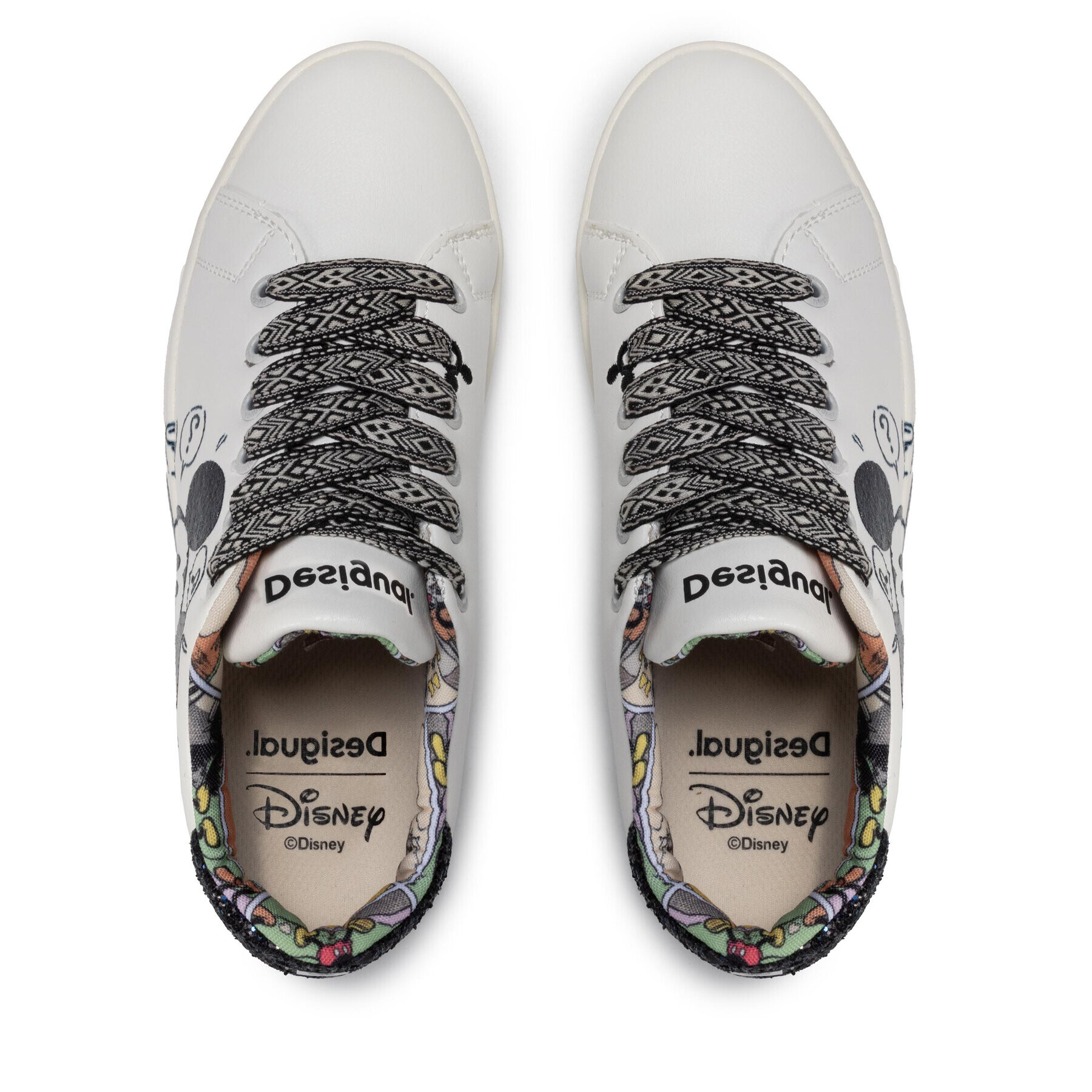 Desigual Sneakersy Cosmic Mickey Glitter 21WSKP29 Biela - Pepit.sk