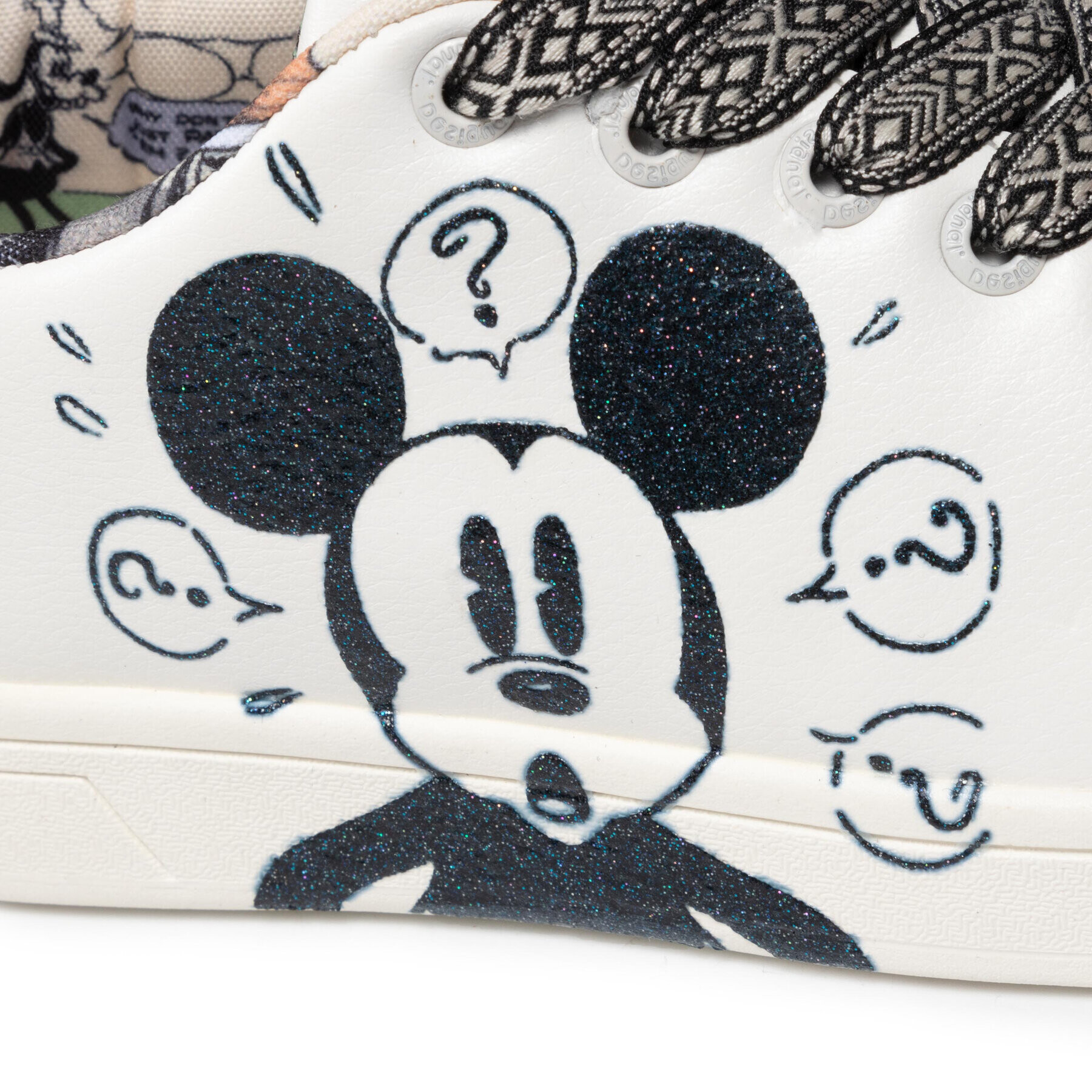 Desigual Sneakersy Cosmic Mickey Glitter 21WSKP29 Biela - Pepit.sk