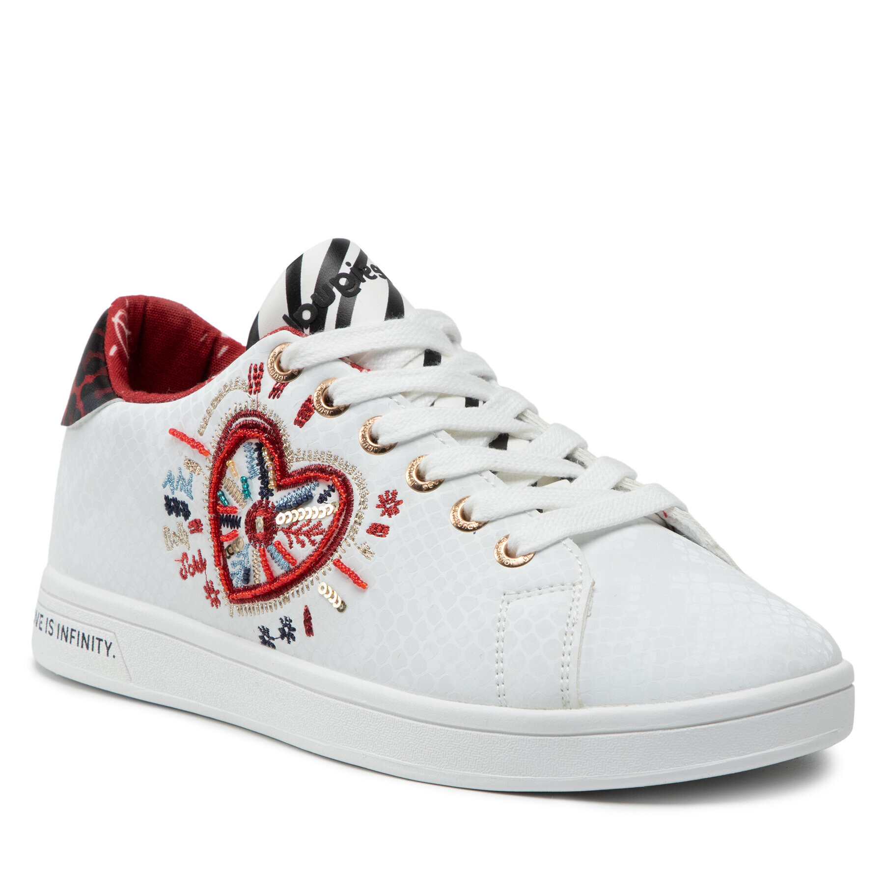 Desigual Sneakersy Shoes Cosmic Heart 21WSKP07 Biela - Pepit.sk