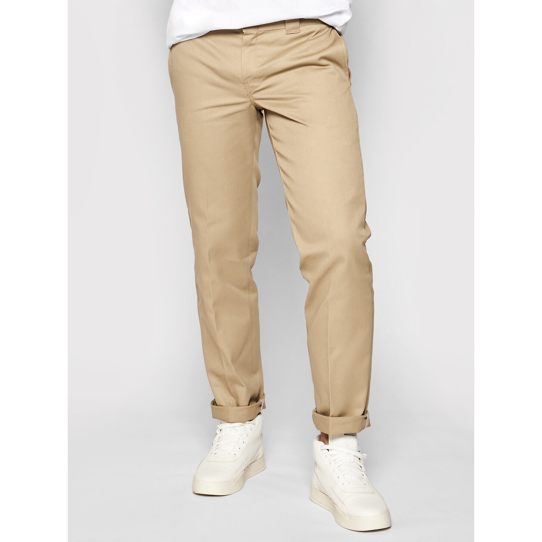 Dickies Bavlnené nohavice Straight Work DK0WP873 Béžová Slim Fit - Pepit.sk