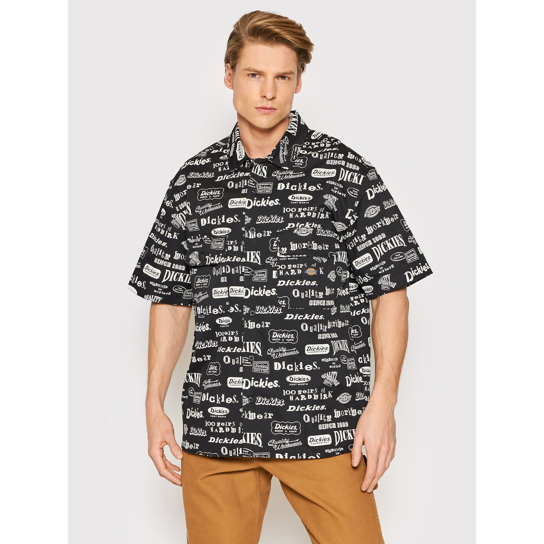 Dickies Košeľa All Over Print DK0A4XN7BLK Čierna Loose Fit - Pepit.sk