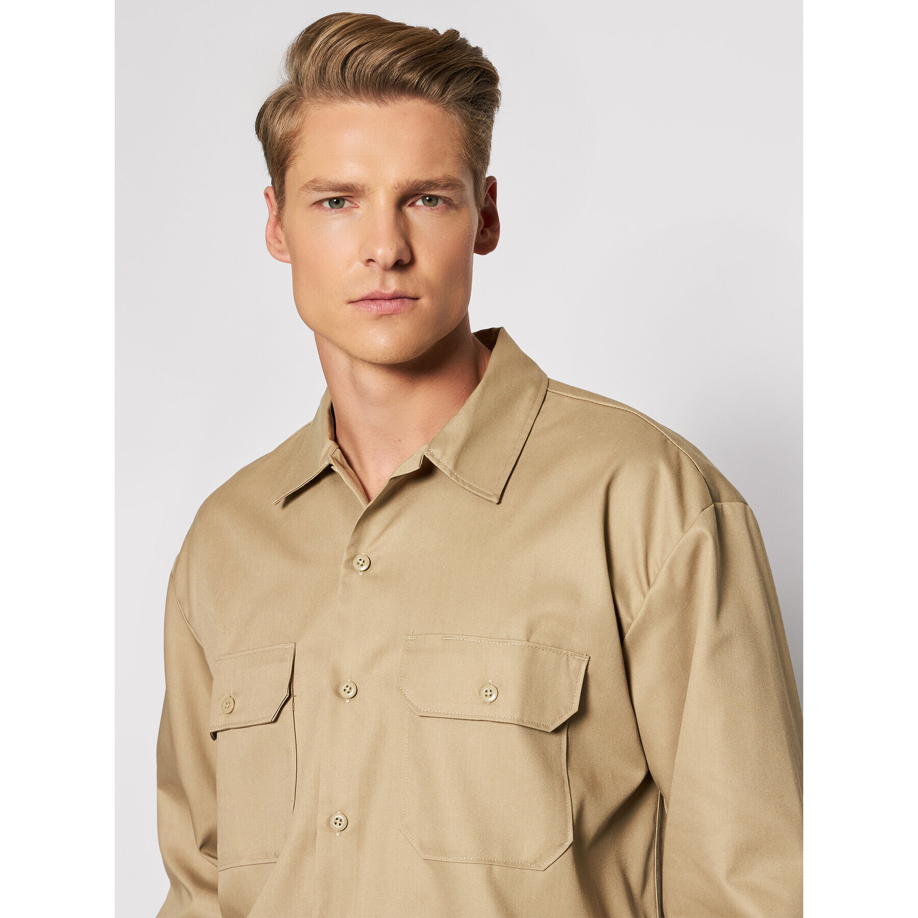 Dickies Košeľa Work DK000574 Hnedá Regular Fit - Pepit.sk